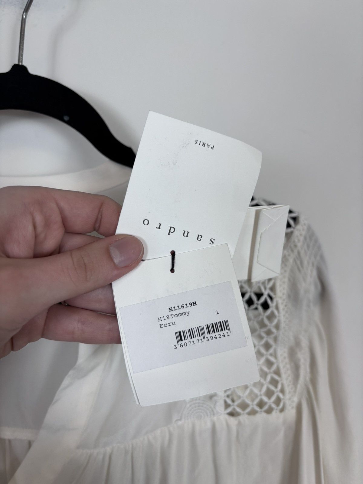 Sandro Sandro Paris NWT Tommy Women’s Ecru White Silk Blouse Shirt Size S / US 4 / IT 40 - 16 Thumbnail