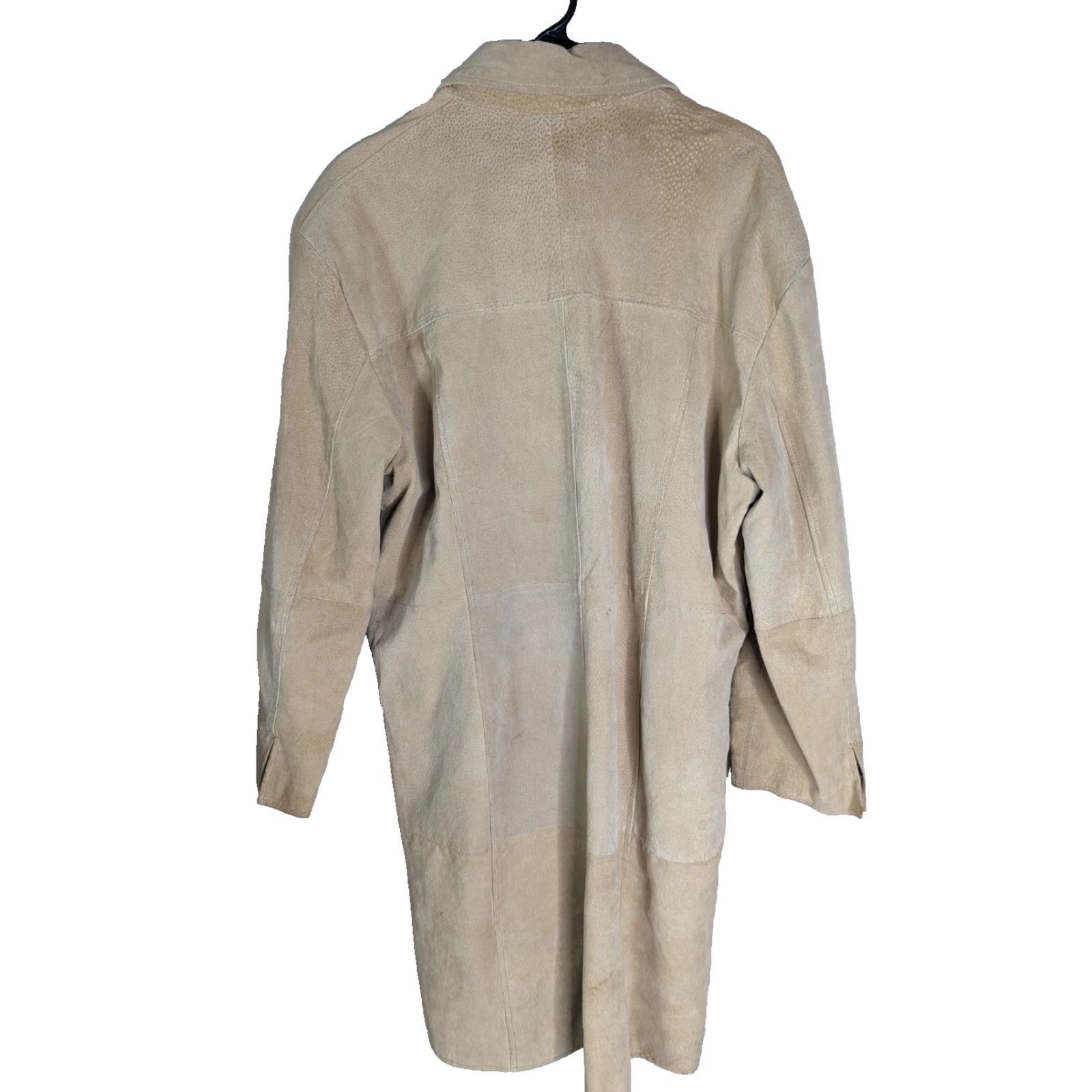 Rusty VINTAGE Women's Coat 00's Y2K Rust Brown Tan Leather Suede Long 2XL Beige Size XXL / US 16-18 / IT 52-54 - 2 Thumbnail