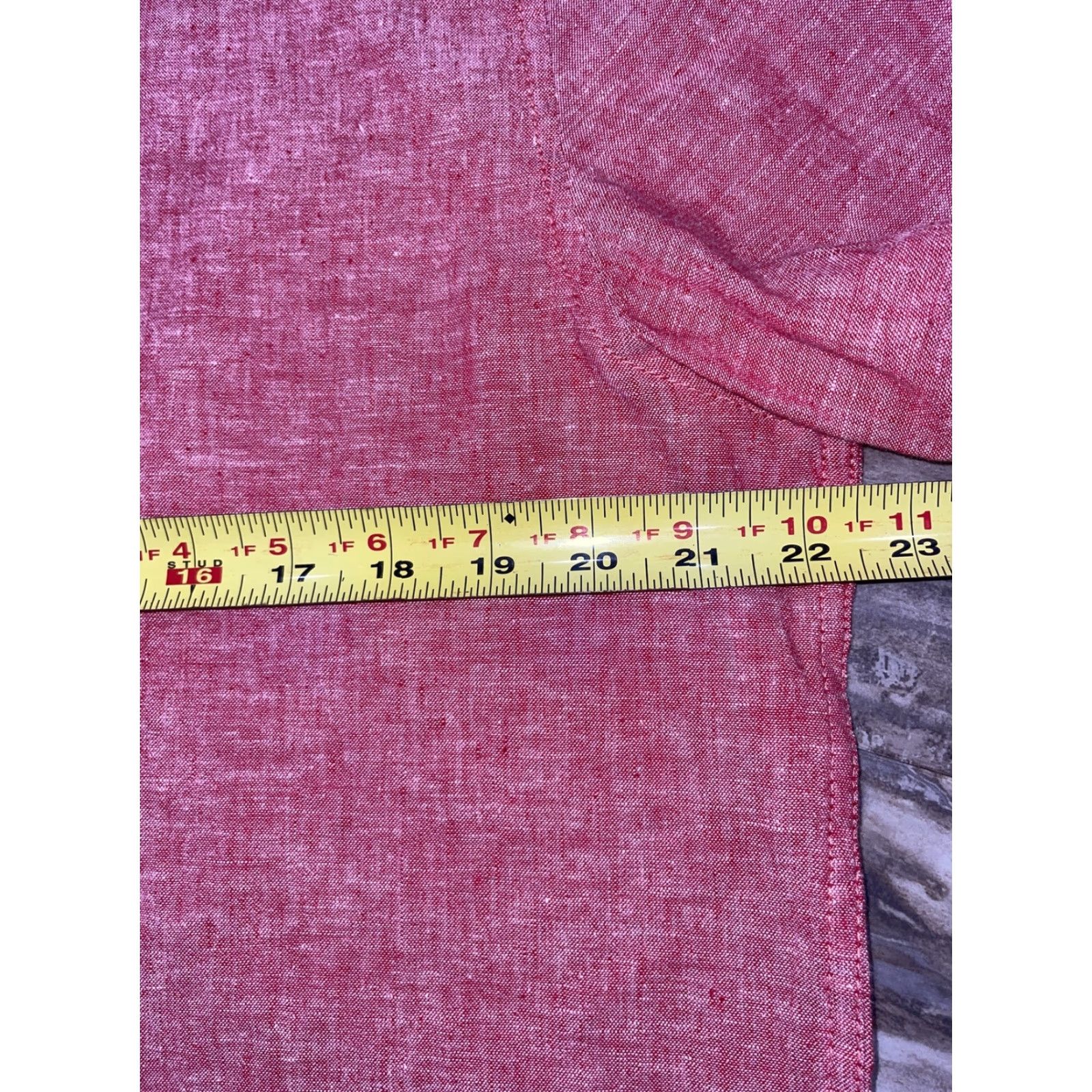 Vintage American Rag Cie Shirt Short Sleeve Button-Up Men's L Red Linen Blend Size US L / EU 52-54 / 3 - 6 Thumbnail