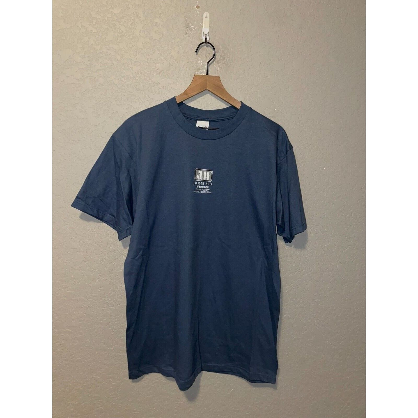 Anvil Vintage Jackson Hole Shirt WY Wyoming Blue Tee VTG 90s Large Size US L / EU 52-54 / 3 - 1 Thumbnail