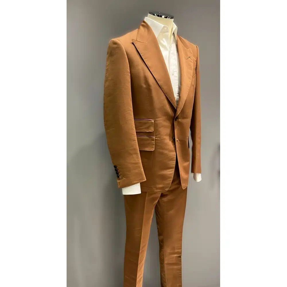 Tom Ford o1loc1c0625 2LSP01 Cotton Silk Shelton Suit in Brown Size US M / EU 48-50 / 2 - 2 Thumbnail