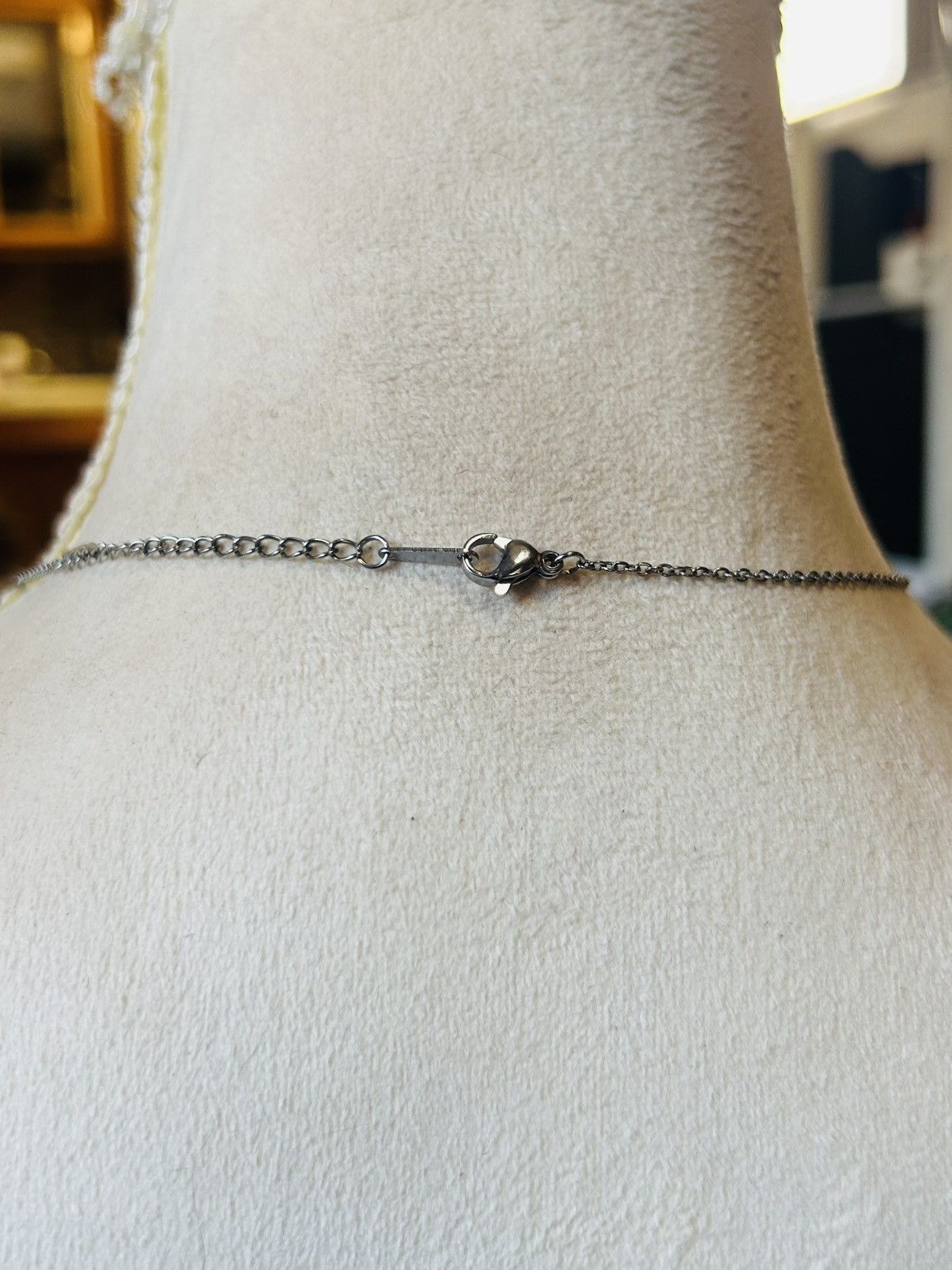 Handmade Handcrafted charcoal opalescent Victorian lady necklace Size ONE SIZE - 4 Thumbnail