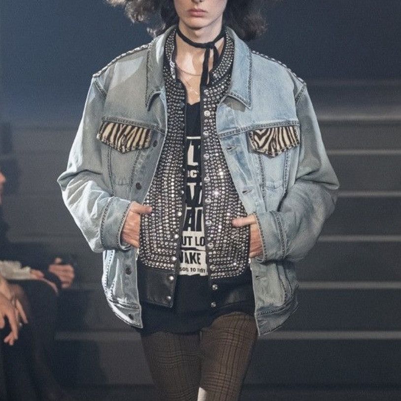 Celine × Hedi Slimane Celine Studded Denim Jacket Size US S / EU 44-46 / 1 - 2 Thumbnail