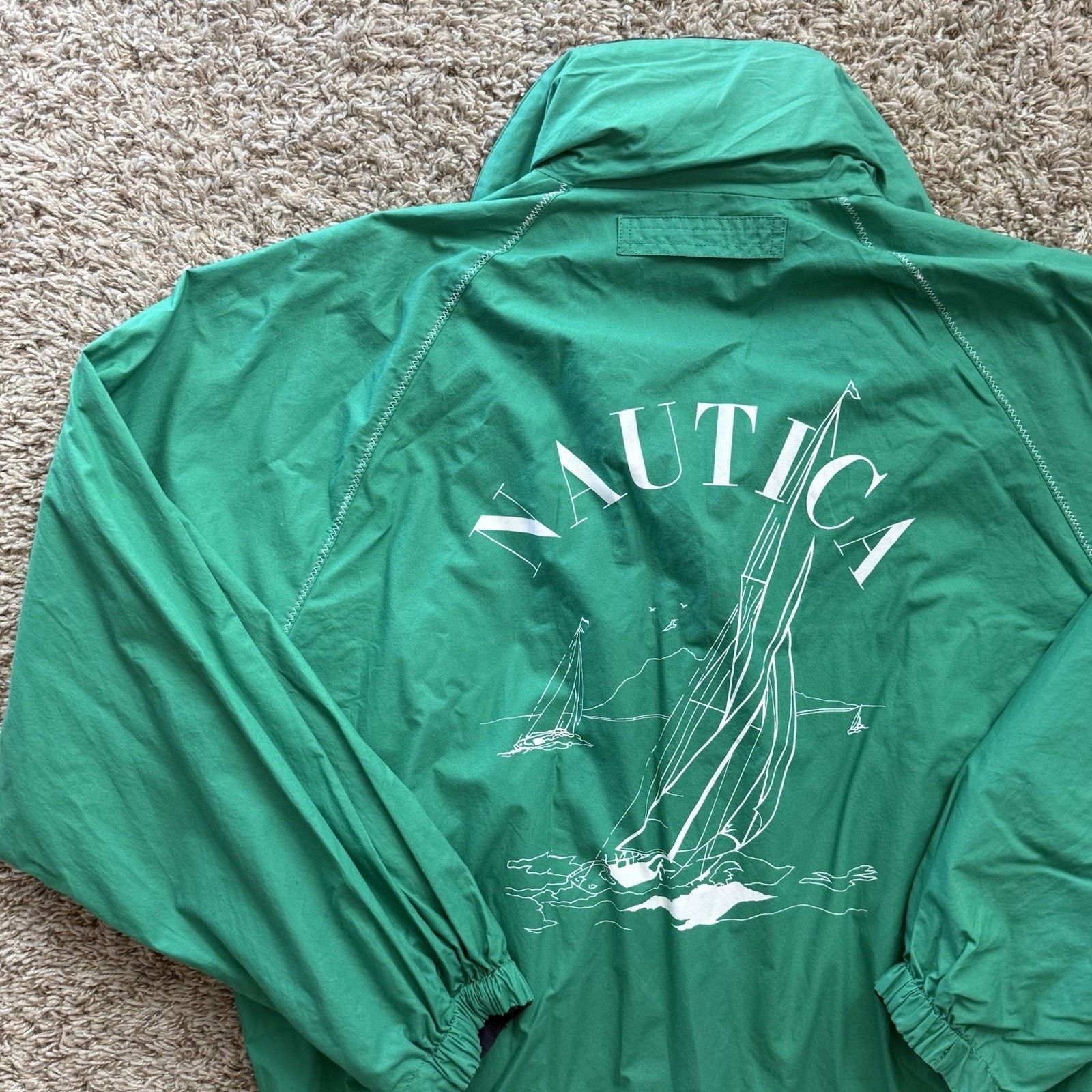 Nautica × Vintage Vintage 90’s Nautica Reversible Windbreaker Sailing Jacket Size US L / EU 52-54 / 3 - 4 Thumbnail
