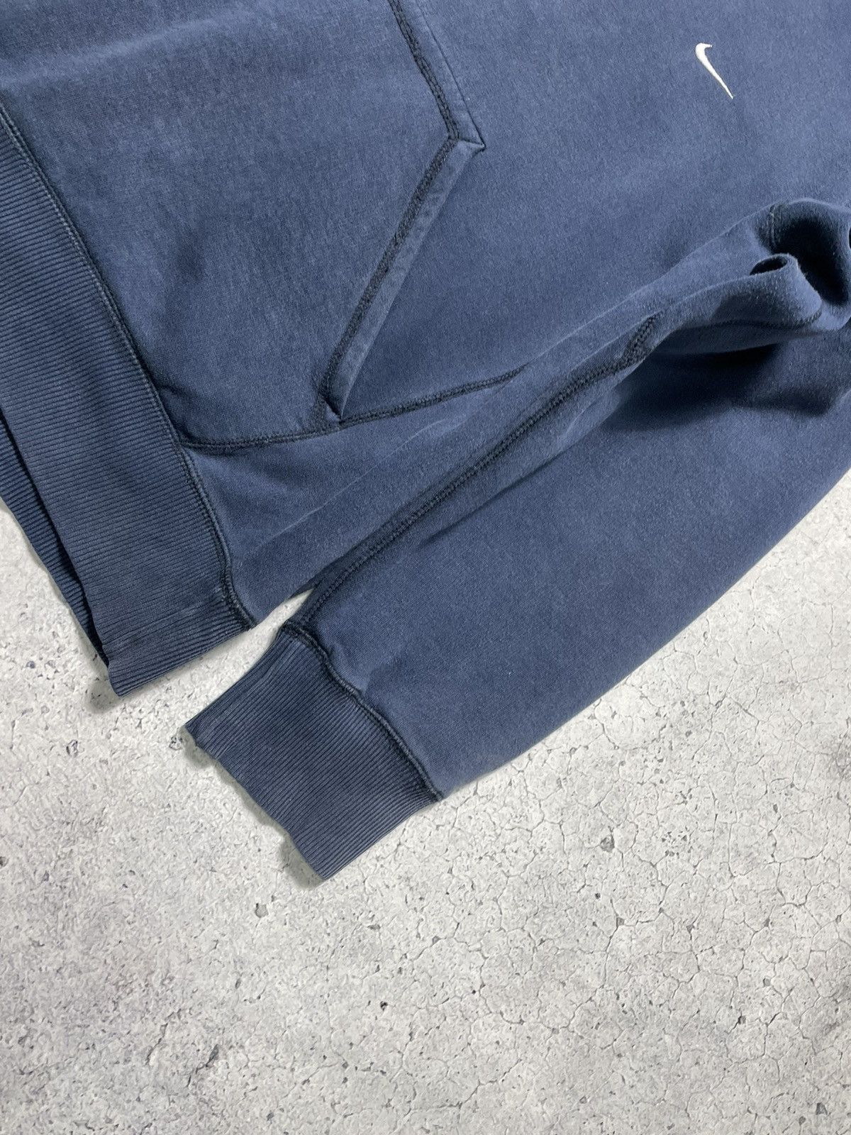 Nike × Vintage Vintage Nike Mini Swoosh Logo Drill Hoodie Y2K Navy Size US L / EU 52-54 / 3 - 4 Thumbnail