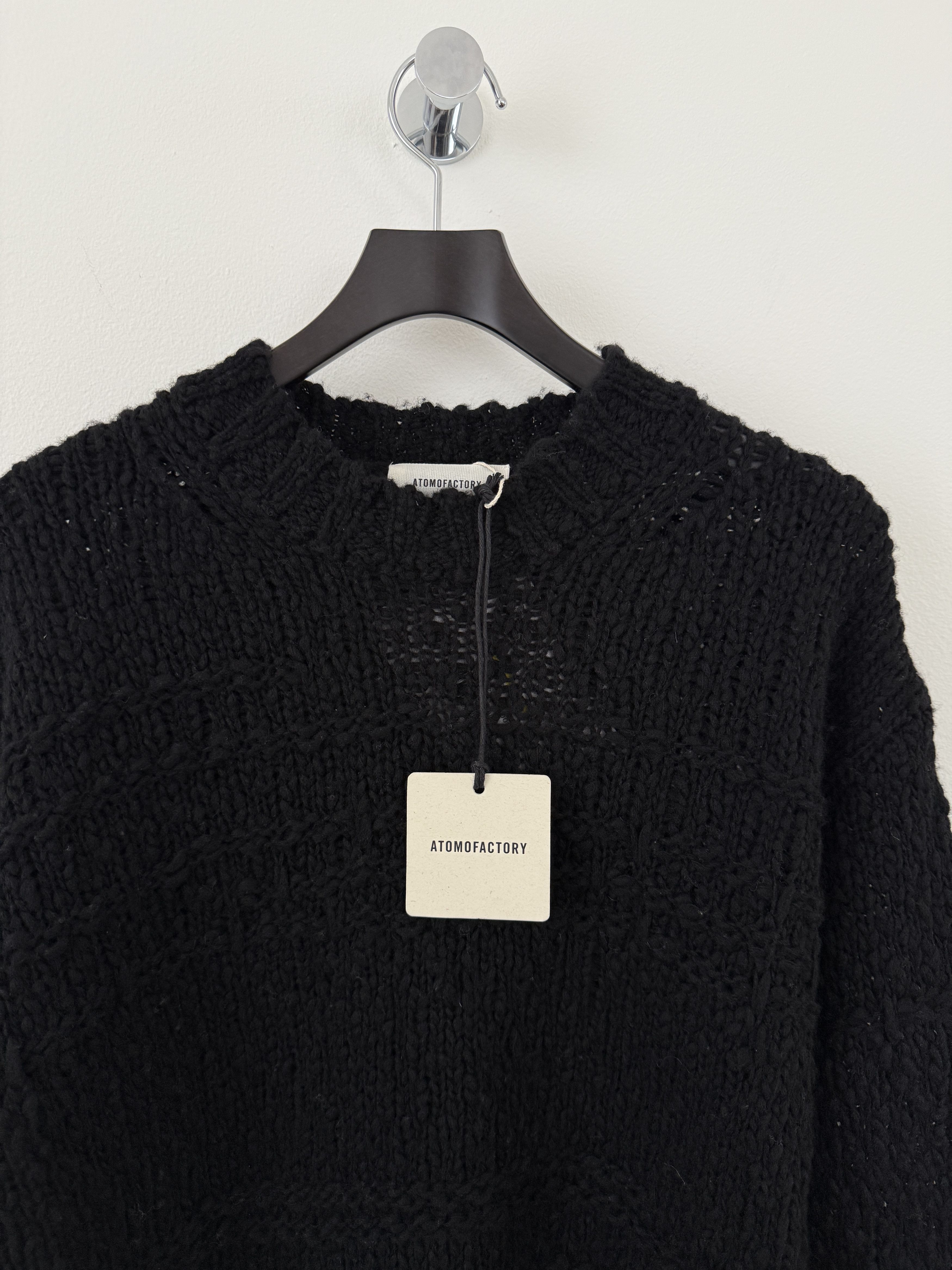 Other Atomofactory Black Distressed Sweater Size US XL / EU 56 / 4 - 9 Thumbnail