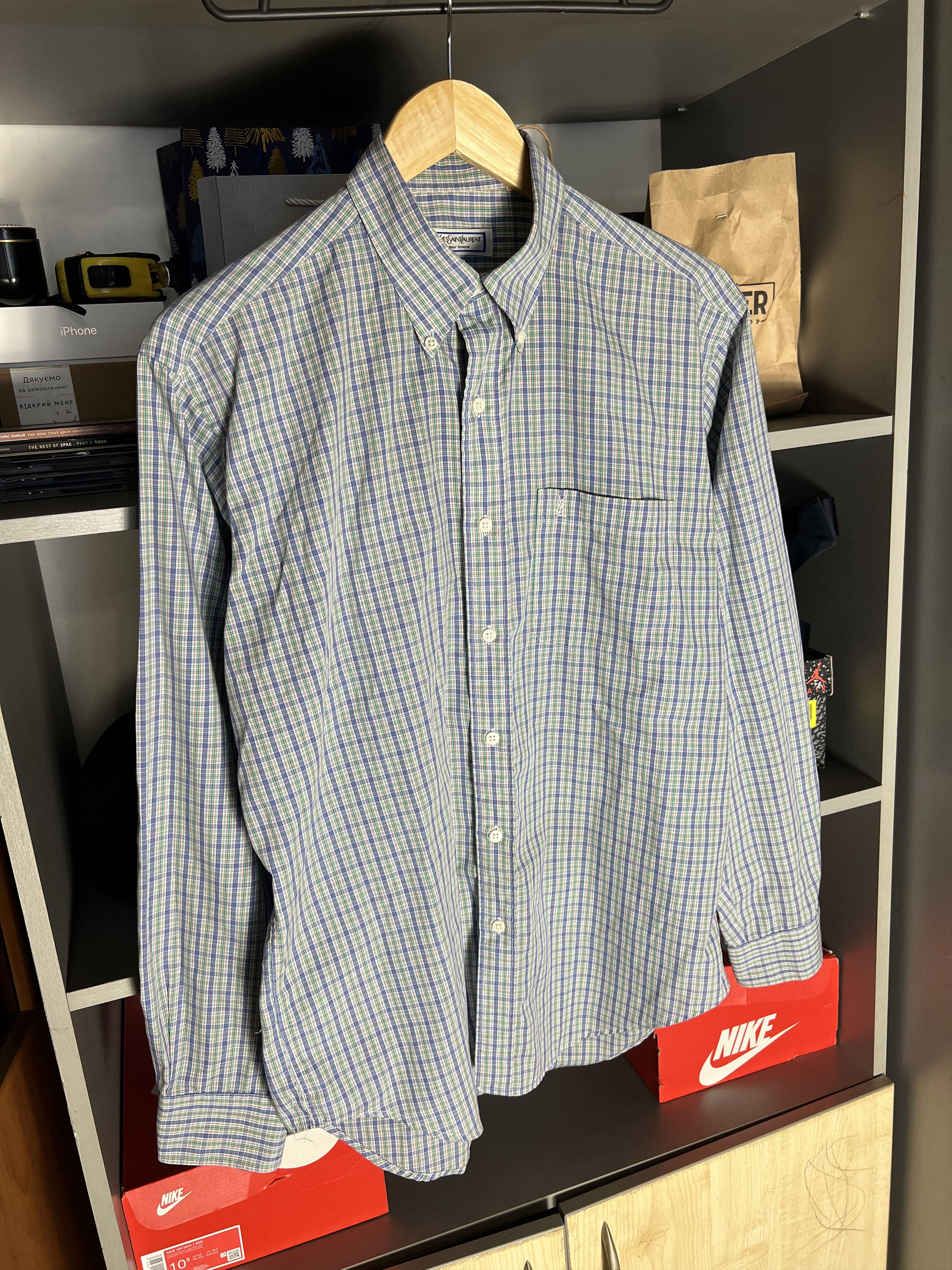 Saint Laurent Paris Vintage YVES Saint Laurent Retro Shirt Designer Y2K 90s Size US S / EU 44-46 / 1 - 1 Thumbnail