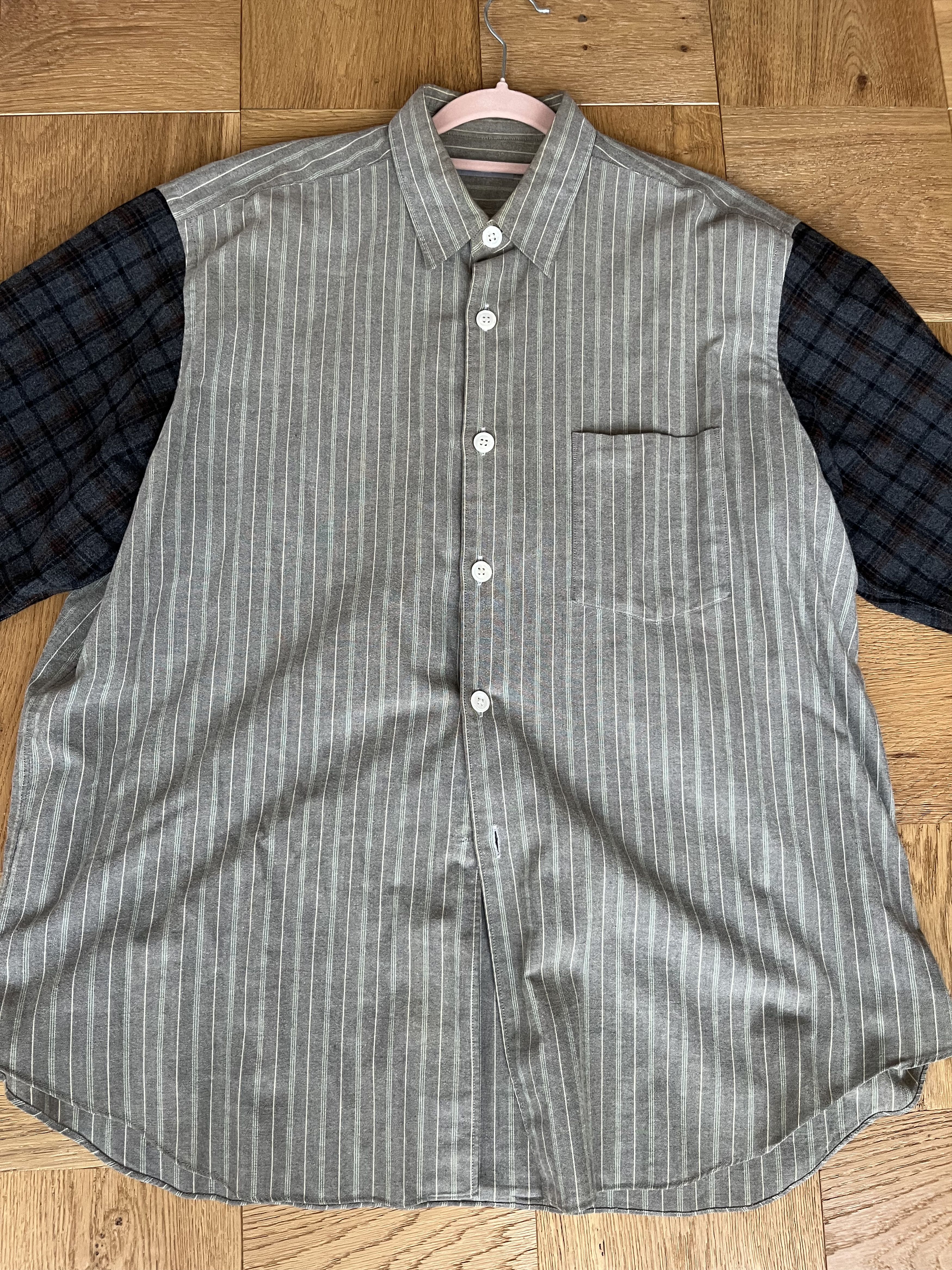1999 Comme Des Garcons contrast sleeve shirt ONE SIZE