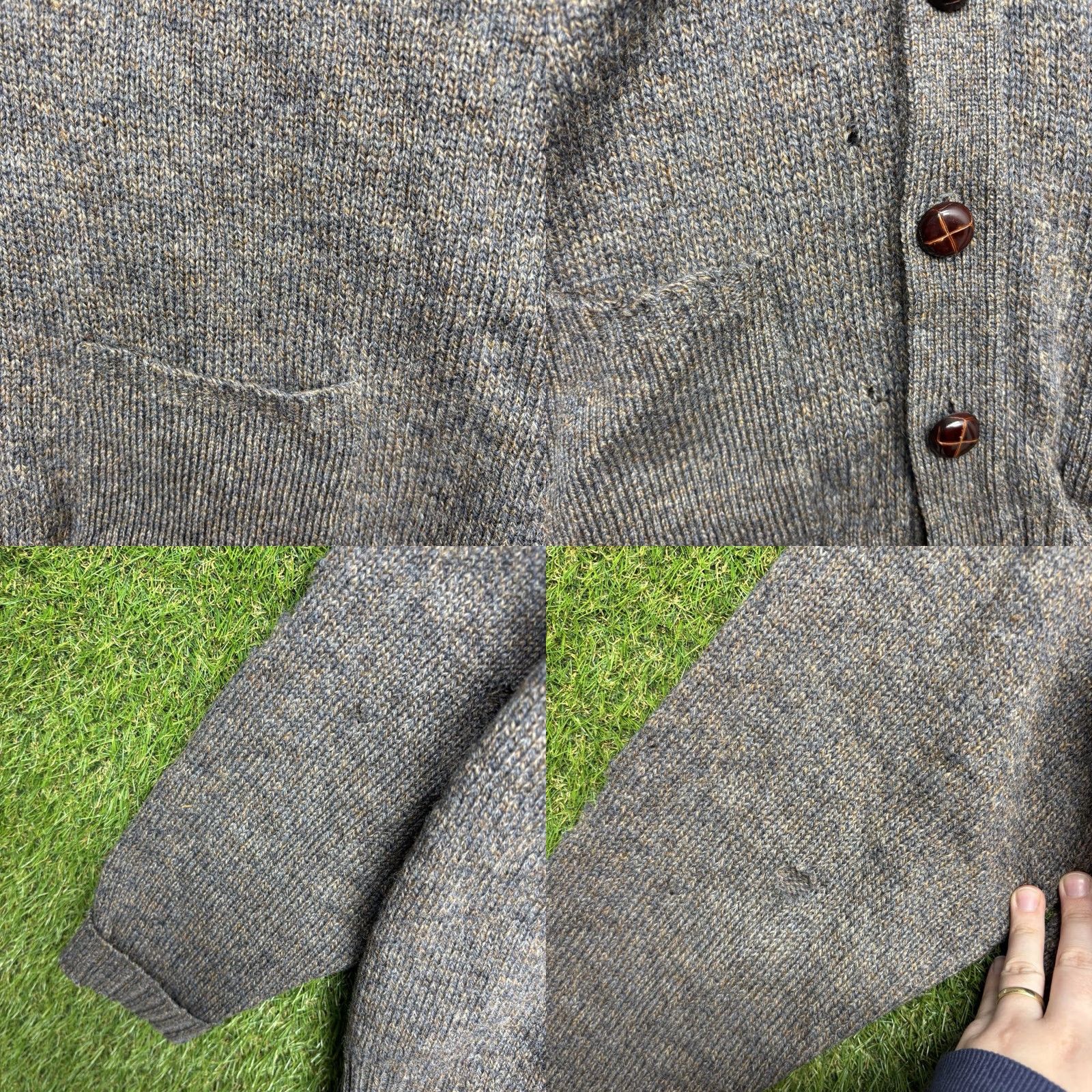 Vintage VINTAGE The Moors Lord Jeff Sweater Cardigan Mens XL Brown Wool Knit Long Sleeve V-Neck Button Open All Seasons Casual United States Men Size US XL / EU 56 / 4 - 9 Thumbnail