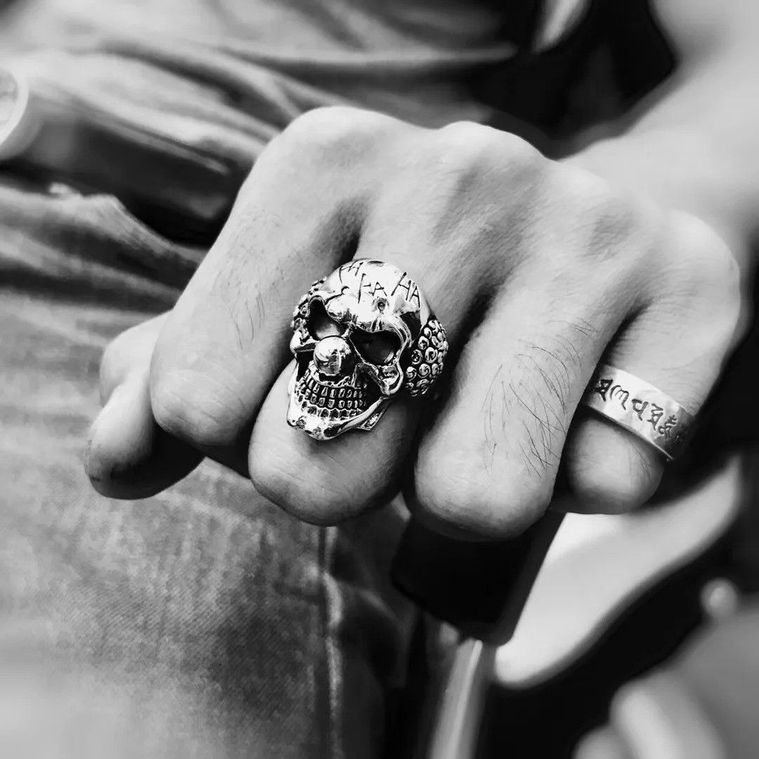 Japanese Brand × Jewelry × Vintage Retro Joker Skull Large Ring Size ONE SIZE - 4 Thumbnail