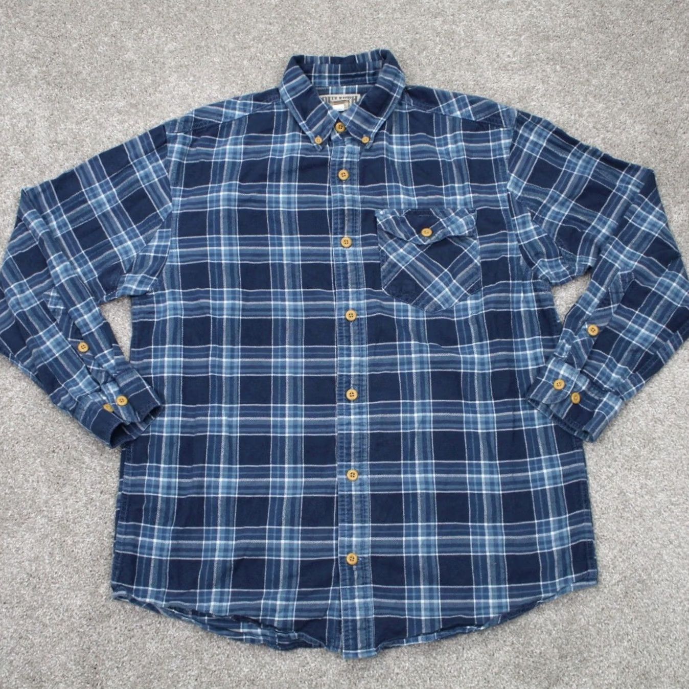 Vintage Duluth Button-Up Shirt Men Medium Blue/White Plaid Flannel Cotton L/S Shirt Mens Medium Blue Plaid Size US M / EU 48-50 / 2 - 2 Thumbnail