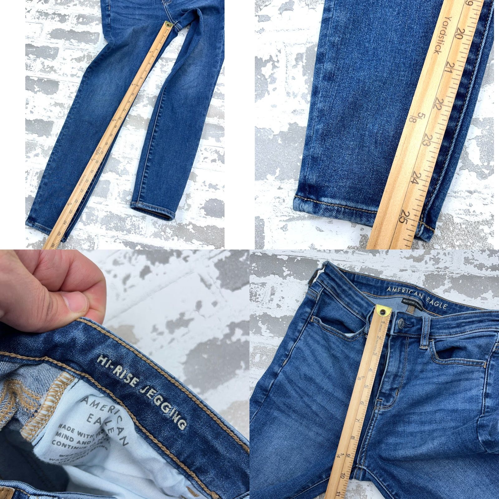 American Eagle Outfitters American Eagle Jeans Women 4 Short High Rise Jegging Med Wash Faded Stretch A80 Size 27" / US 4 / IT 40 - 8 Thumbnail
