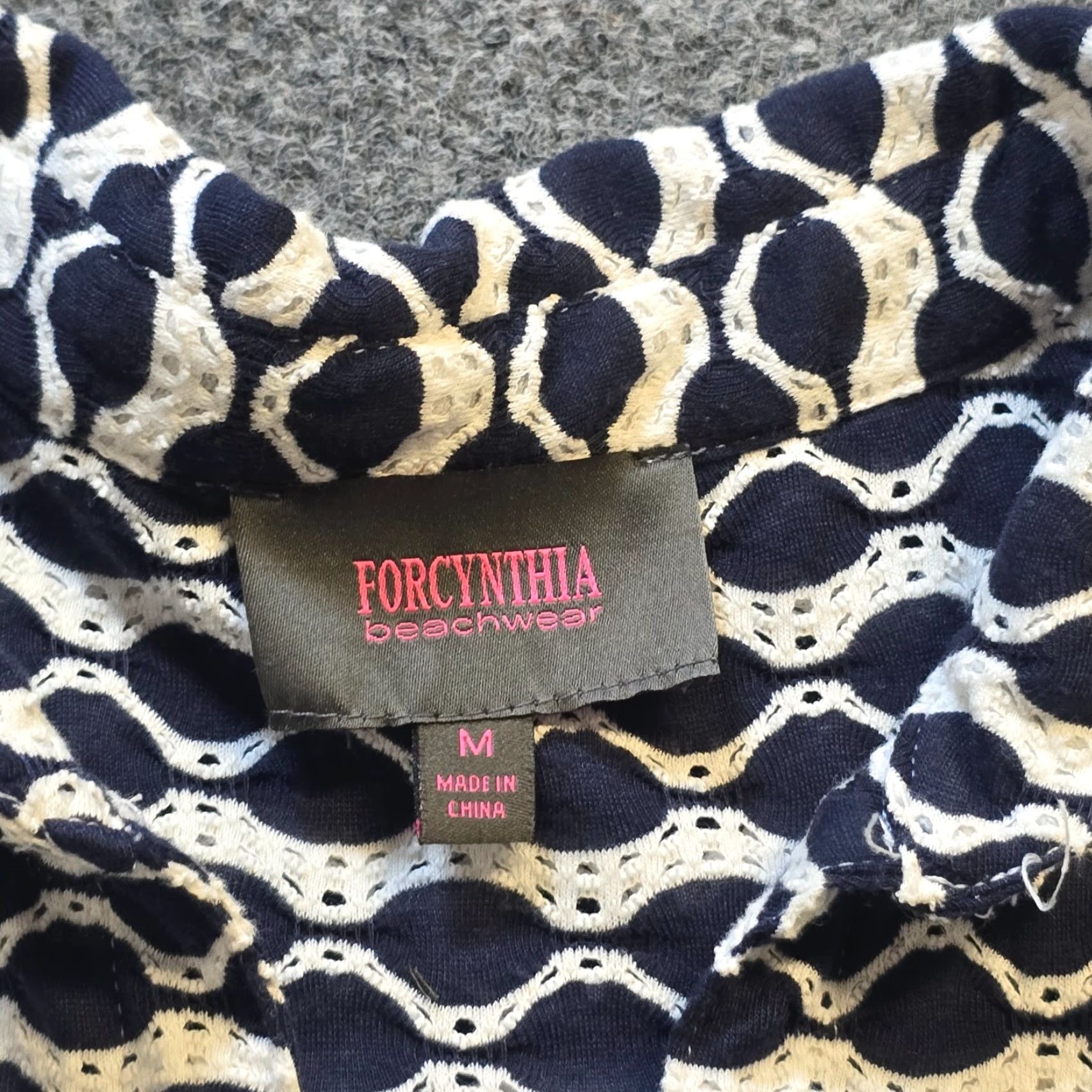 Vintage For Cynthia Top Womens Tunic Shirt M Blue Pockets Stretchy Casual Coverup Size M / US 6-8 / IT 42-44 - 3 Thumbnail