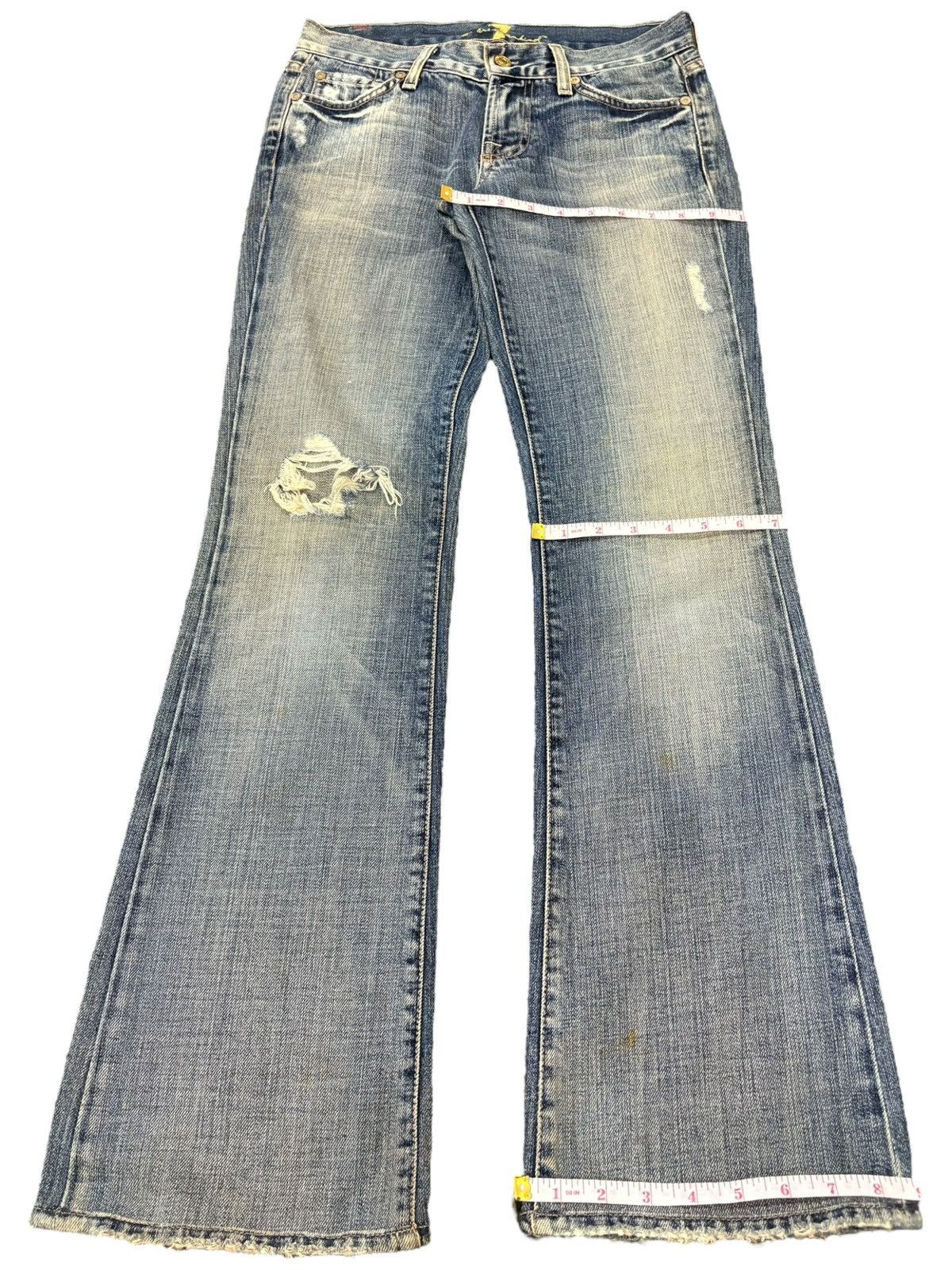 7 For All Mankind Vintage 7 For All Mankind Distressed Flared Jeans Size US 28 / EU 44 - 12 Thumbnail