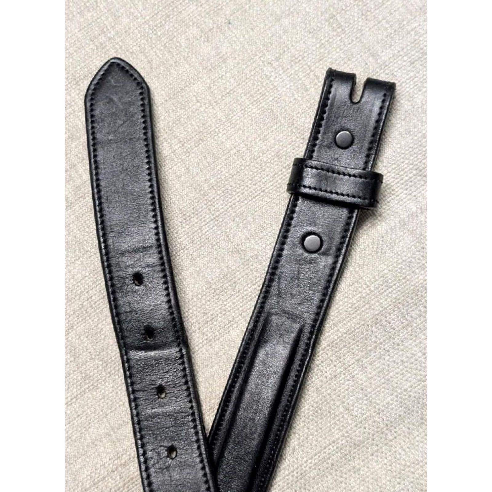Vintage VINTAGE USA MADE WESTERN BUCKLE BELT 1-1/4" 44 BLACK ENGLISH BRIDLE LEATHER COWBOY H Bum Size 44 - 4 Thumbnail
