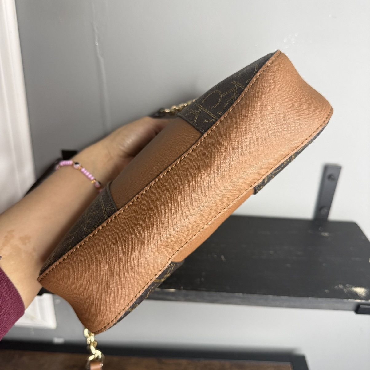 Calvin Klein Calvin Klein Brown Monogram Belt Bag with Tan Center Stripe Size ONE SIZE - 3 Thumbnail