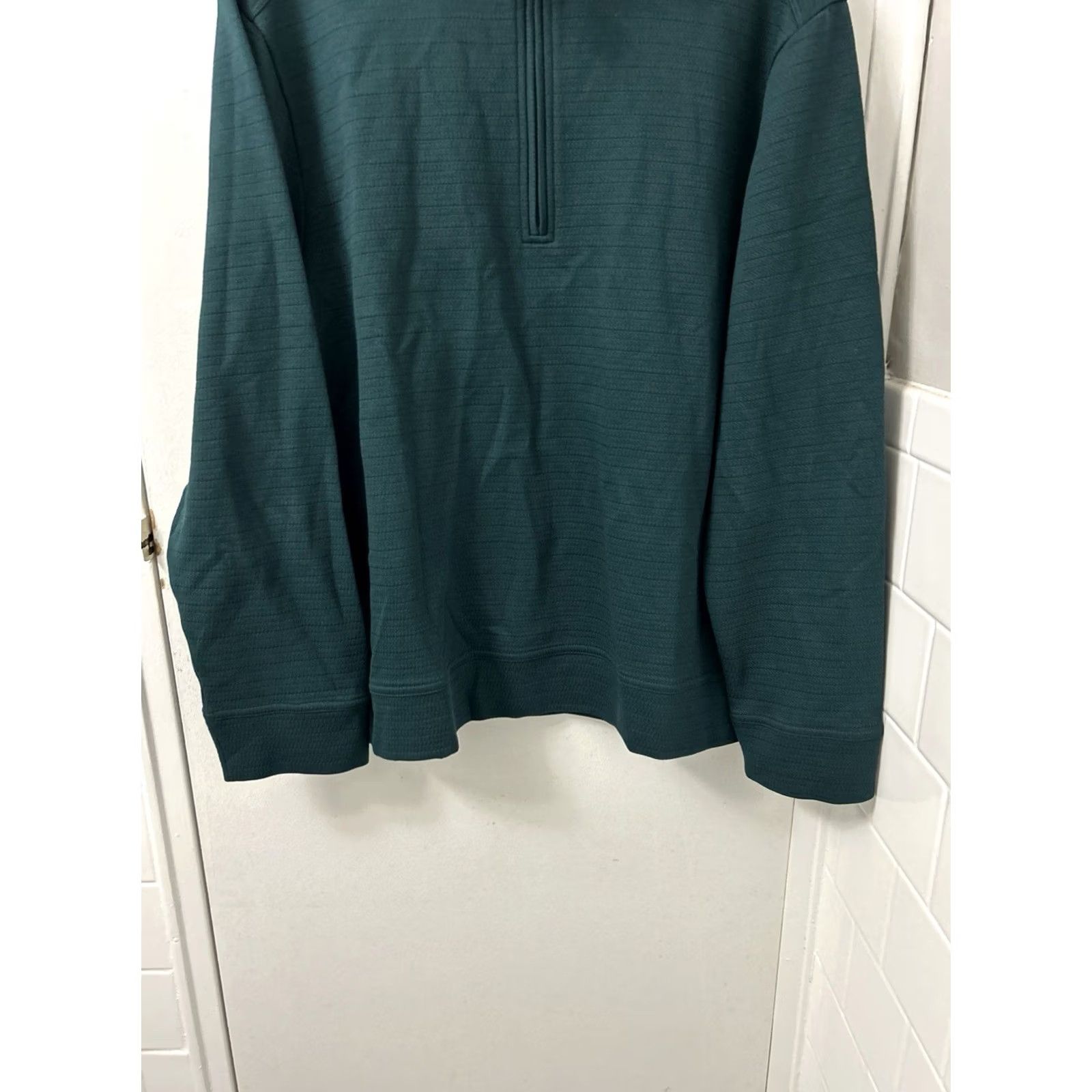 Tommy Bahama Tommy Bahama Pullover Sweater M Forest Green 1/4 Zip Mock Neck Long Sleeve 100% Pima Cotton Mens Regular Size Medium Size US M / EU 48-50 / 2 - 3 Thumbnail