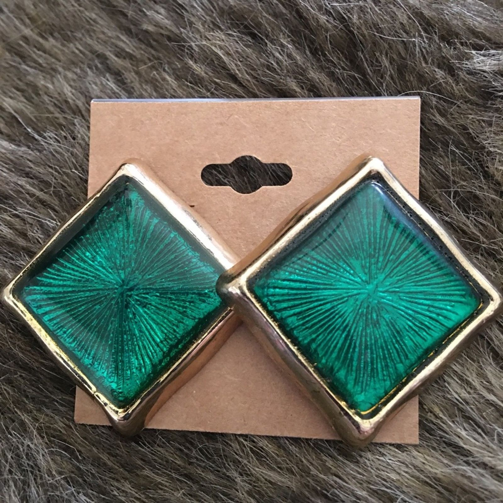 Vintage Vintage 80s psychedelic diamond shape earrings Size ONE SIZE - 4 Thumbnail