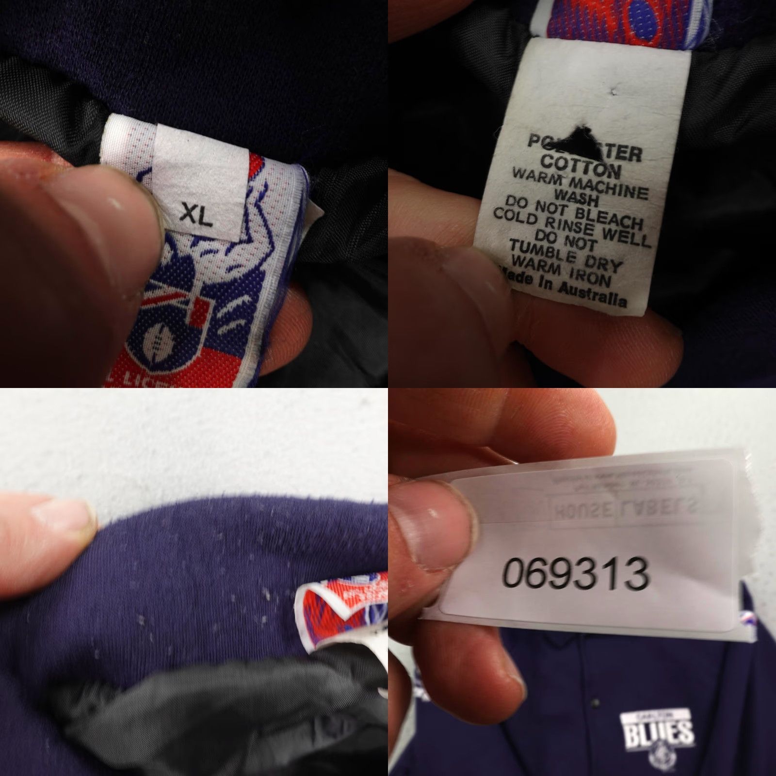 Vintage VINTAGE Carlton Blues Jacket Mens XL Blue AFL Sekem 90s Varsity Jacket Zip Cotton Blend Knit Mid-Length Regular Size US XL / EU 56 / 4 - 9 Thumbnail
