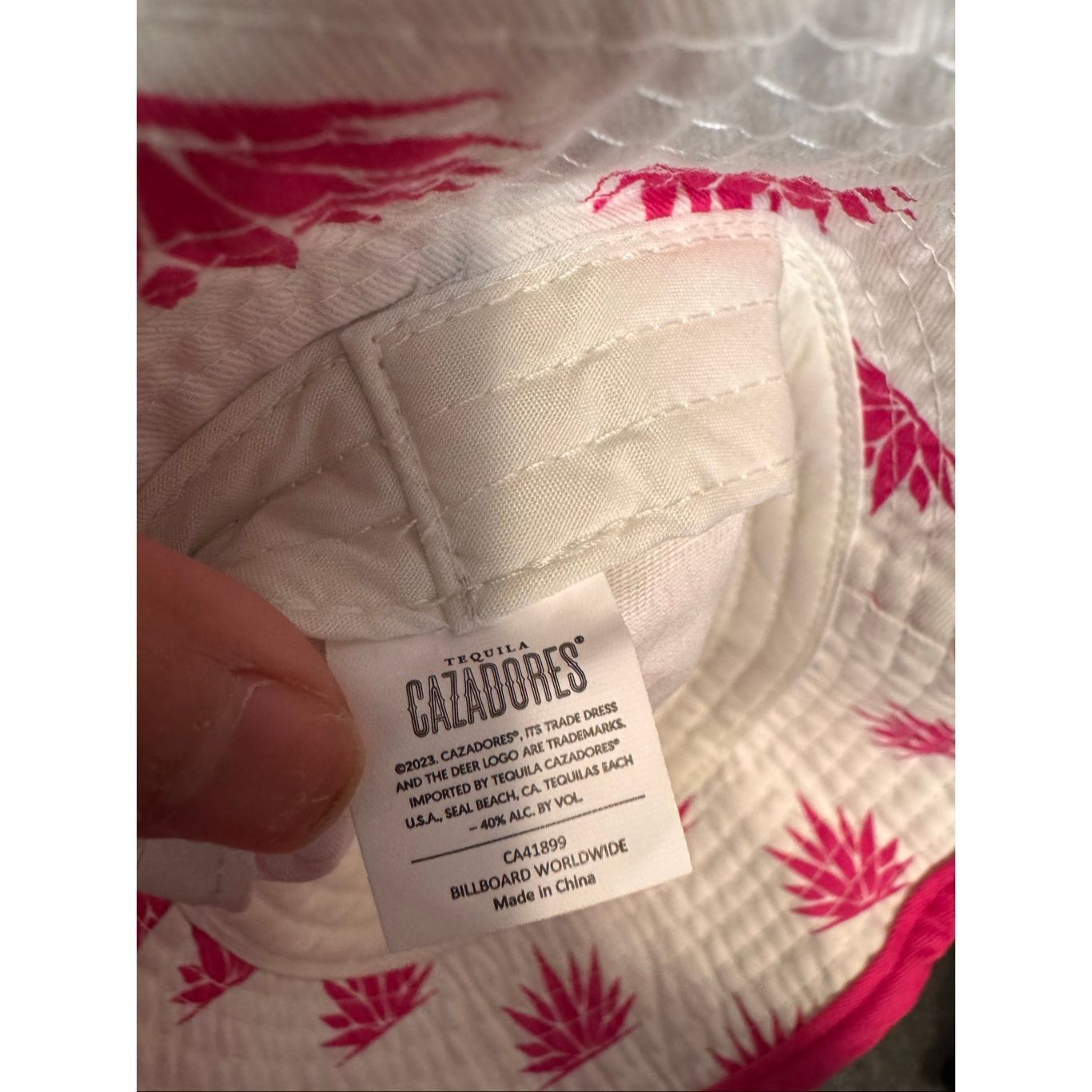 Other Tequila Cazadores Bucket Hat | White & Pink Agave Print Logo Size ONE SIZE - 5 Thumbnail