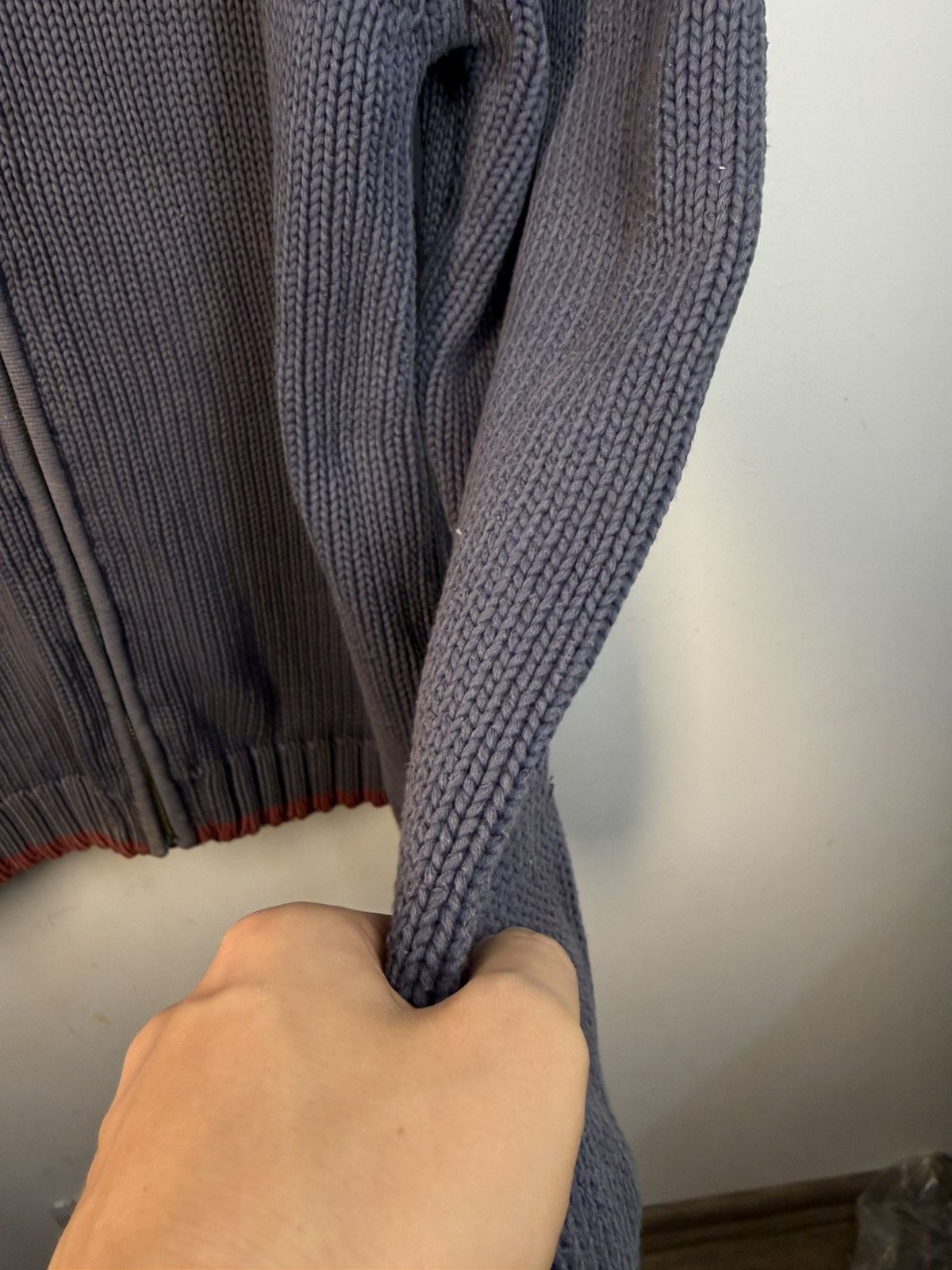 Yves Saint Laurent Heavy Turquoise YSL Sweater Zip Knit Thick Sweatshirt Size US L / EU 52-54 / 3 - 13 Thumbnail