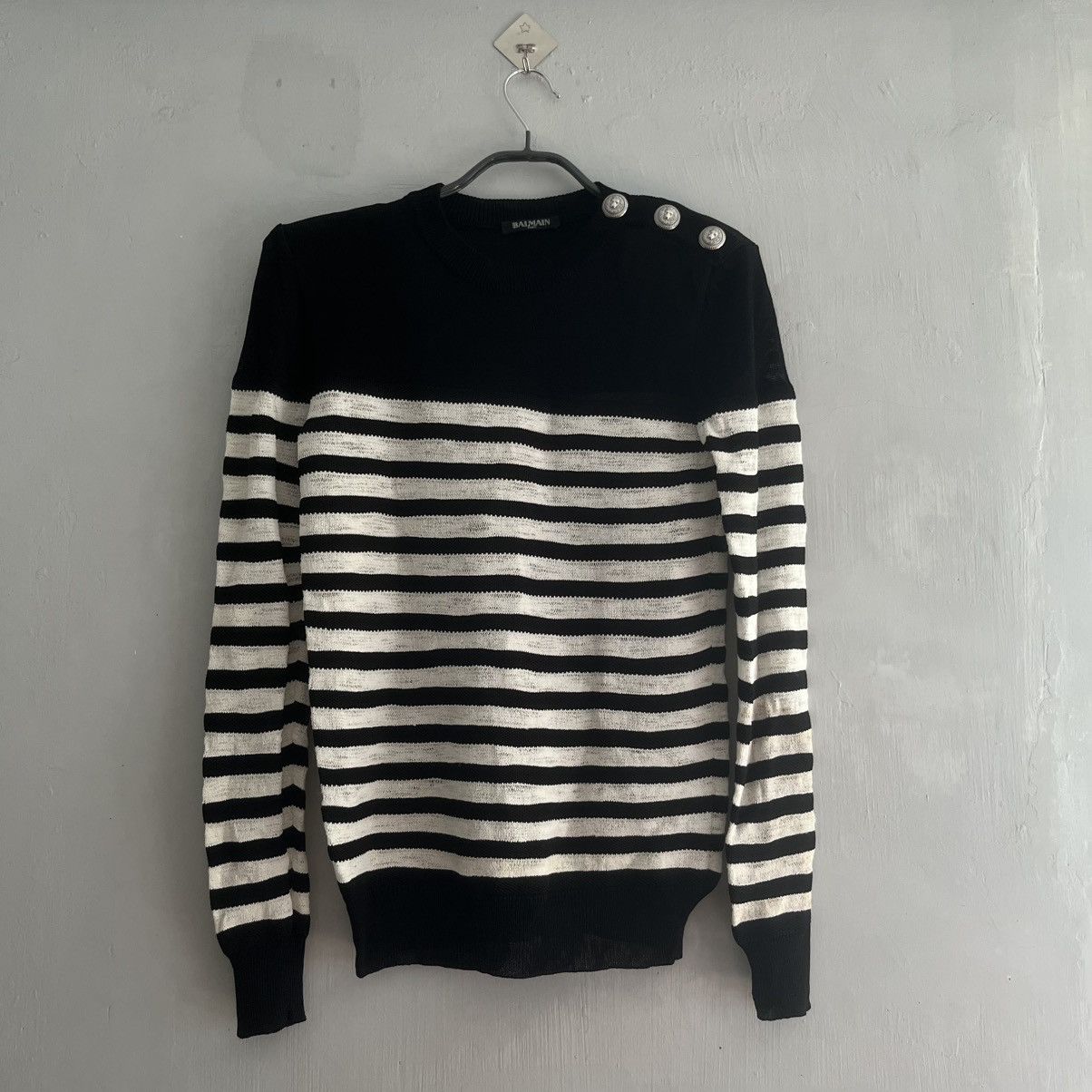 Balmain Balmain crew neck stripe long sleeves knitted jumper Size XS / US 0-2 / IT 36-38 - 1 Thumbnail