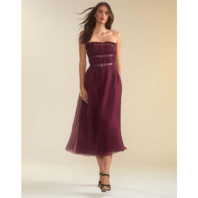 Cynthia Rowley Cynthia Rowley Buckle Up Silk Organza Dress burgundy size M Size M / US 6-8 / IT 42-44 - 1 Thumbnail
