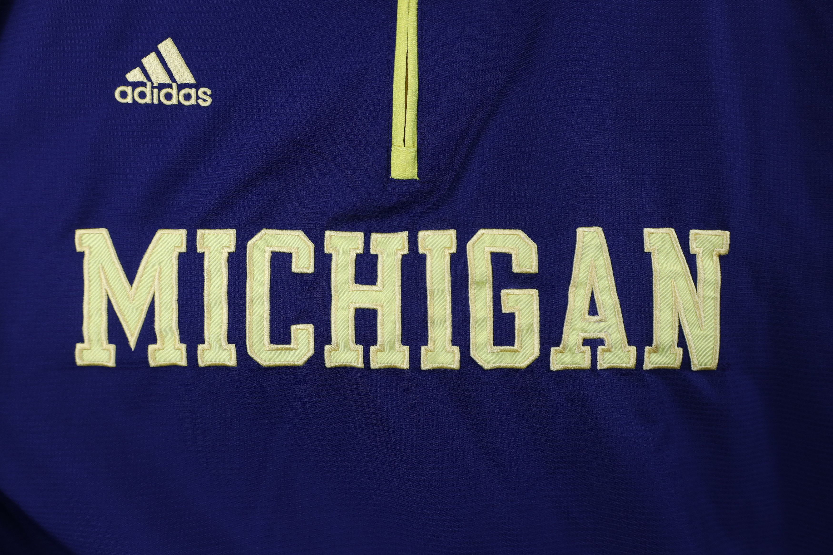 Adidas × Vintage Adidas University of Michigan Football Pullover Jacket Blue Size US XXL / EU 58 / 5 - 5 Thumbnail