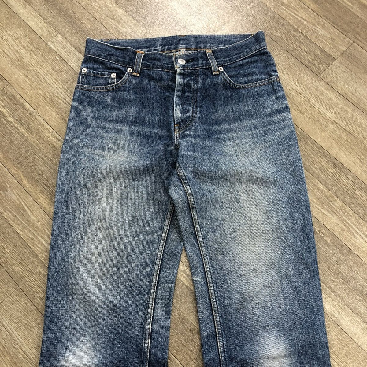 Helmut Lang Vintage Helmut Lang Faded Classic Denim Bootcut Flared Jeans Size US 29 - 2 Thumbnail