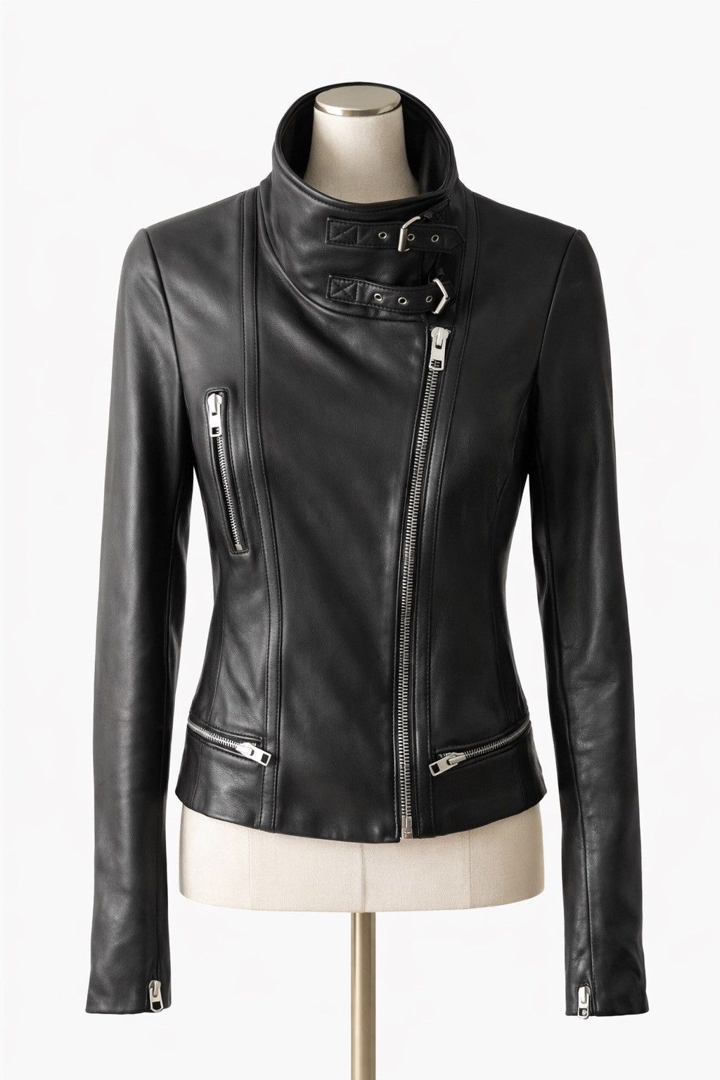 Allsaints ALLSAINTS Leather Bales Moto Biker Jacket UK 8 / US 4 Size S / US 4 / IT 40 - 7 Thumbnail