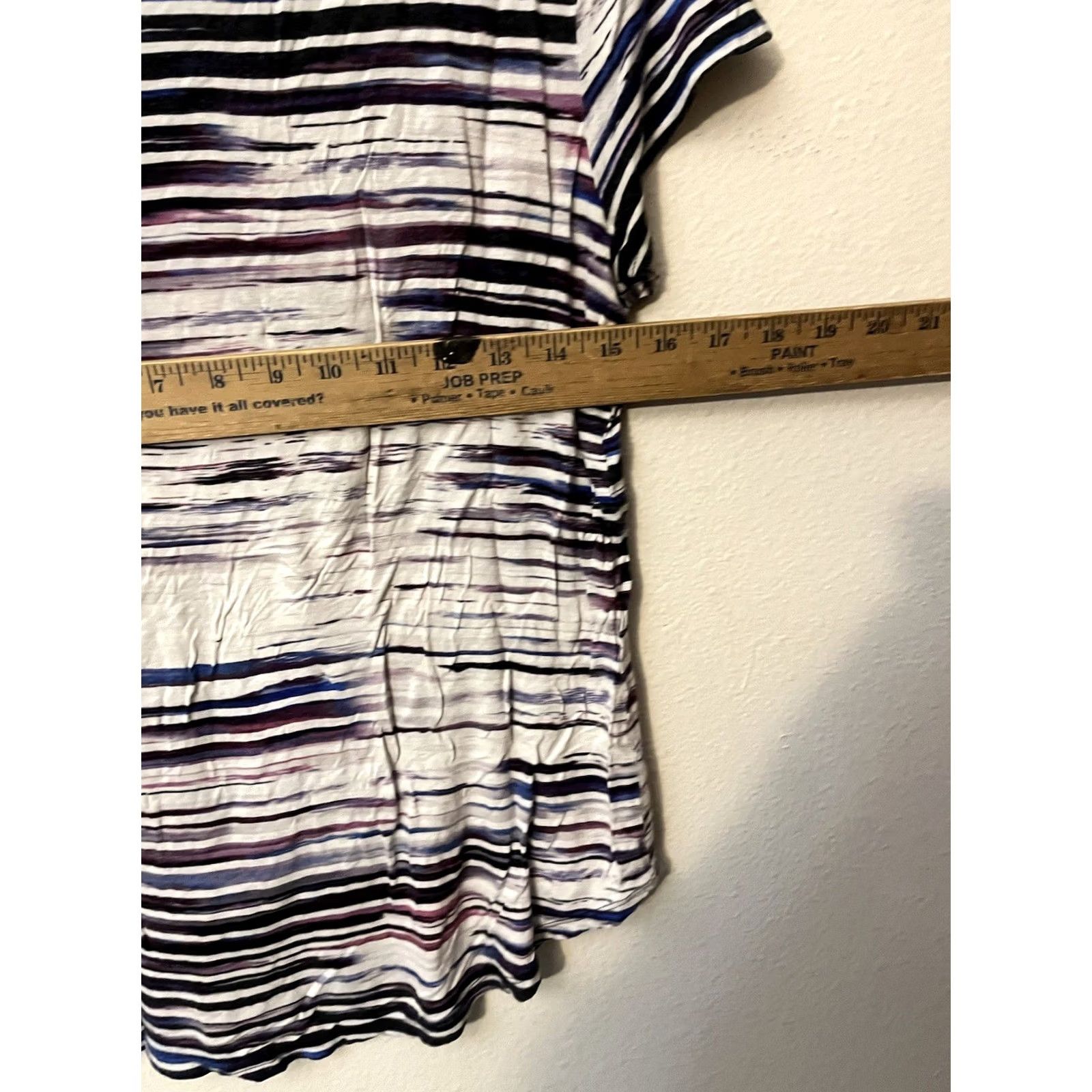 Vintage Simply Vera Vera Wang Tee Shirt Striped Size L Multico Pre Owned Women’s Size L / US 10 / IT 46 - 4 Thumbnail