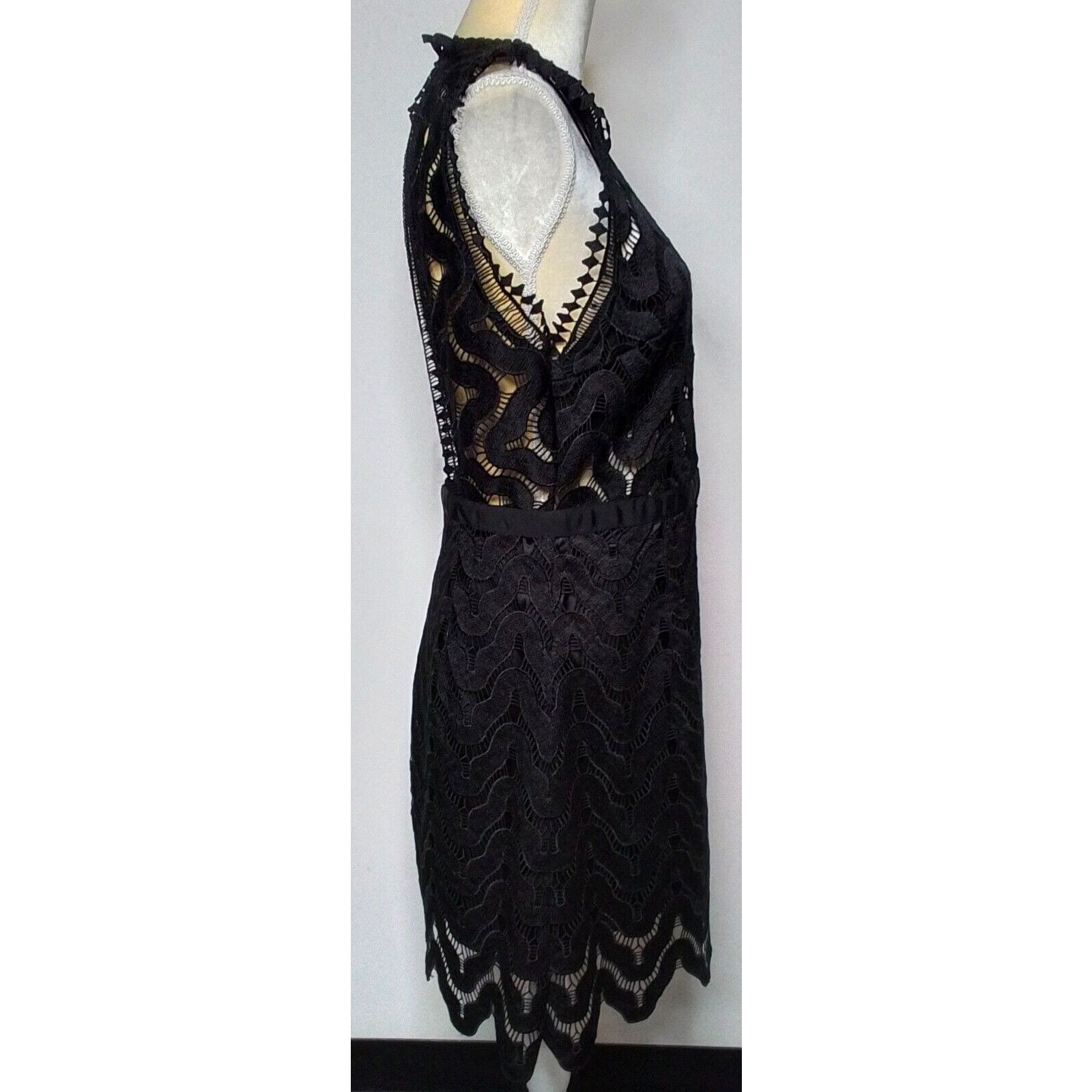 Other Ark & Co Dress Women's Large Black Sheer Lace #W3315 Size L / US 10 / IT 46 - 3 Thumbnail