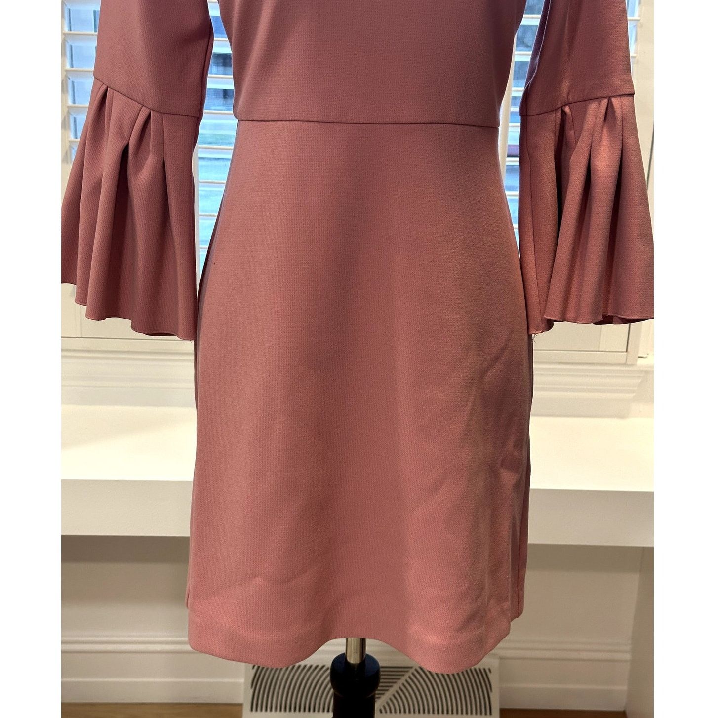Ann Taylor Ann Taylor Womens Pink Bell Sleeve Sheath Dress Back Zip 00P Size XXS / US 00 / IT 34 - 4 Thumbnail