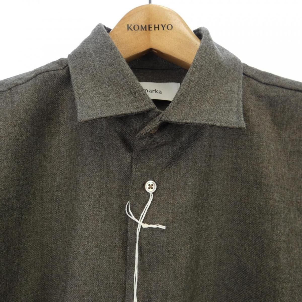 Market Shirt Wool Long Sleeve Plain Button Up Brown Size US S / EU 44-46 / 1 - 3 Thumbnail
