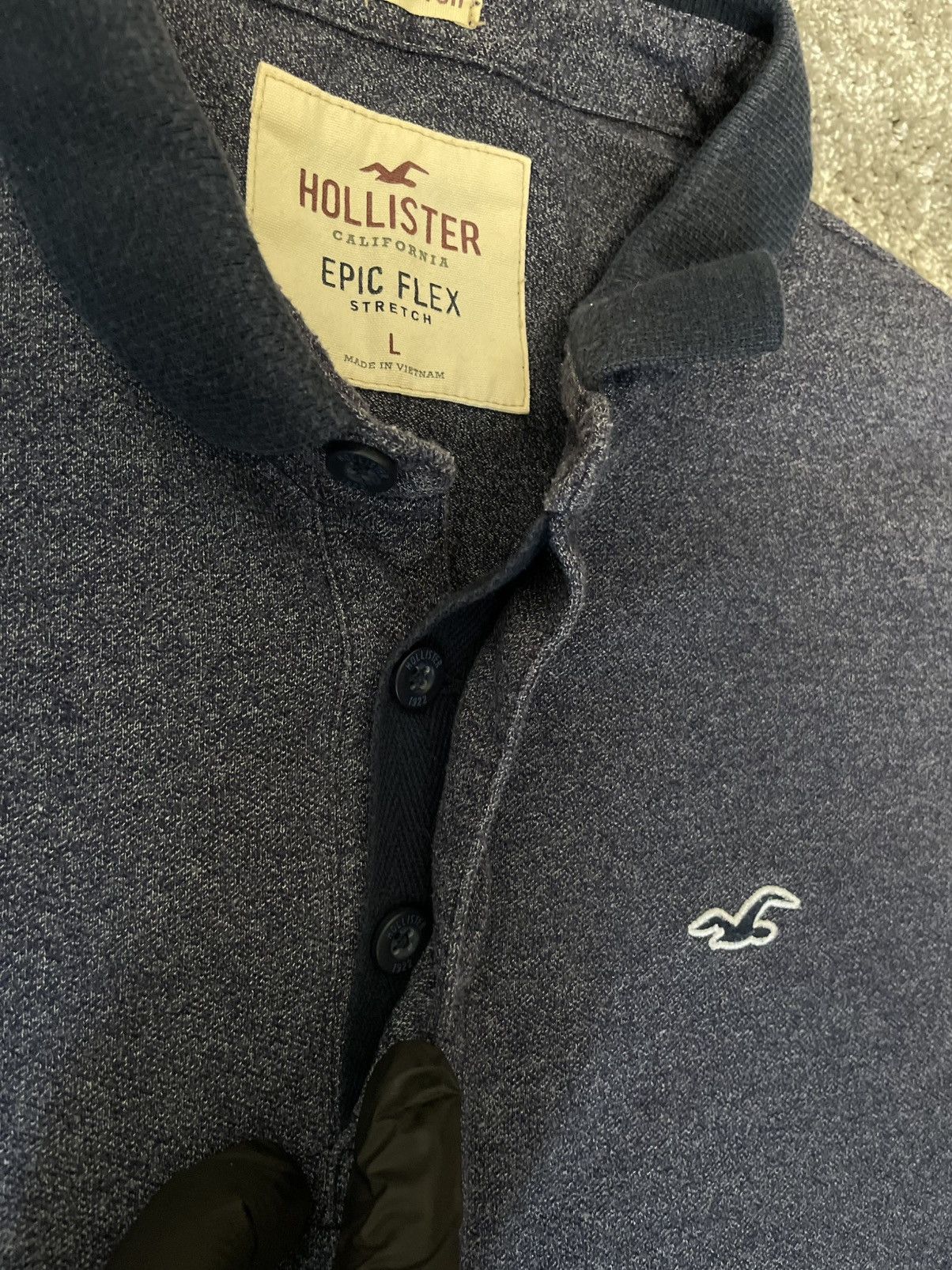 Hollister 🔵 Hollister Epic Flex – dark blue polo Size US L / EU 52-54 / 3 - 3 Thumbnail