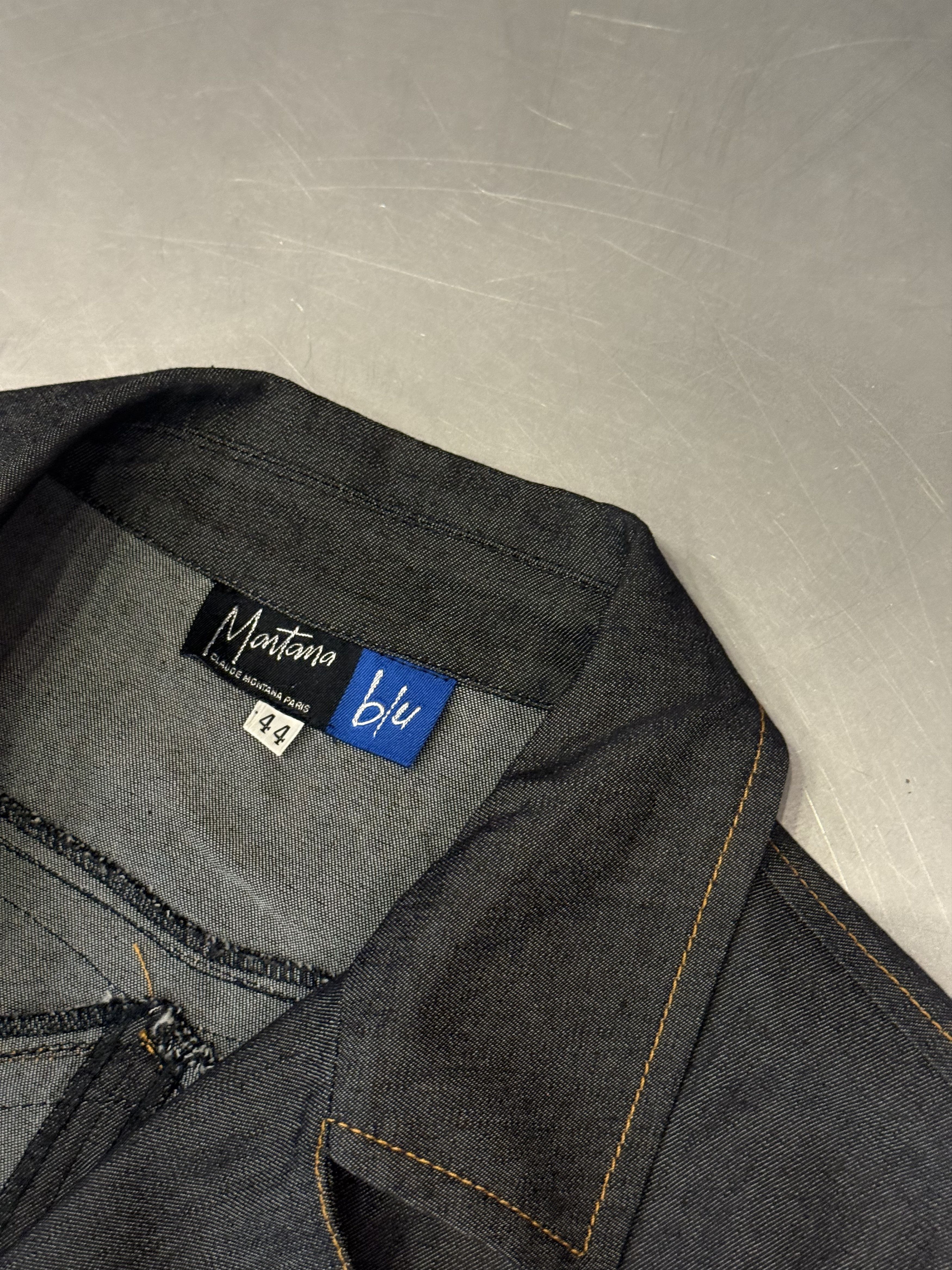 Claude Montana Vintage Claude Montana Blu double zip denim moto jacket Size M / US 6-8 / IT 42-44 - 5 Thumbnail