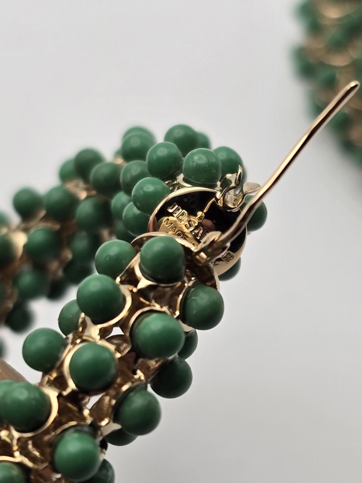 Jil Sander Jil Sander Green Beaded Hoop Earrings- Statement Size ONE SIZE - 5 Thumbnail