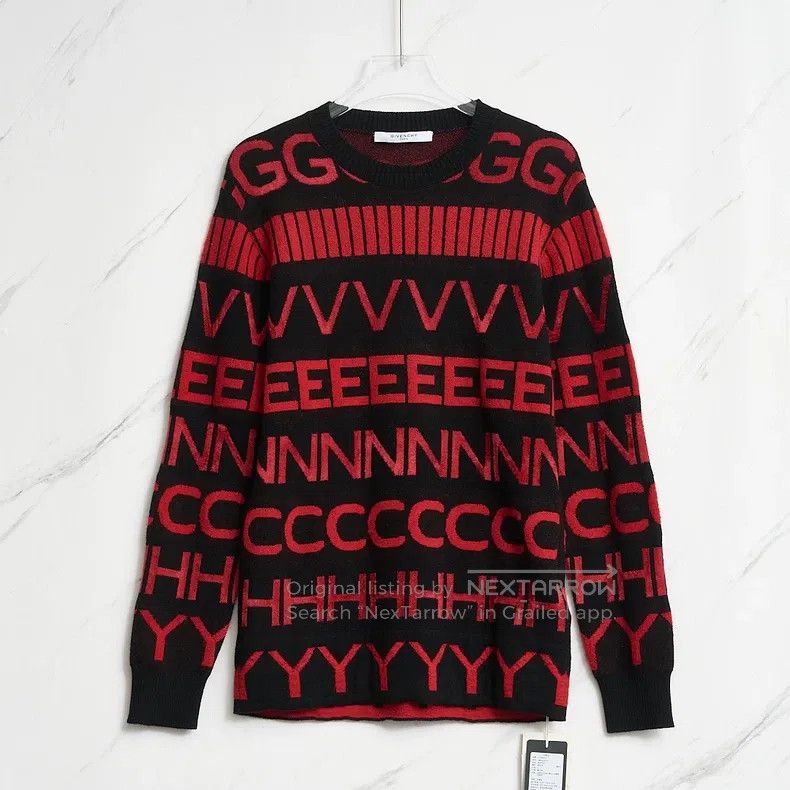 Givenchy Givenchy Men's Letter Jacquard Knit Sweater Size US XL / EU 56 / 4 - 1 Thumbnail