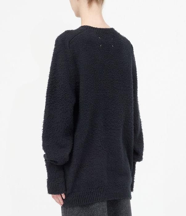 Maison Margiela o1bcso1str0526 Textured Cotton Sweater in Black Size XS / US 0-2 / IT 36-38 - 4 Thumbnail