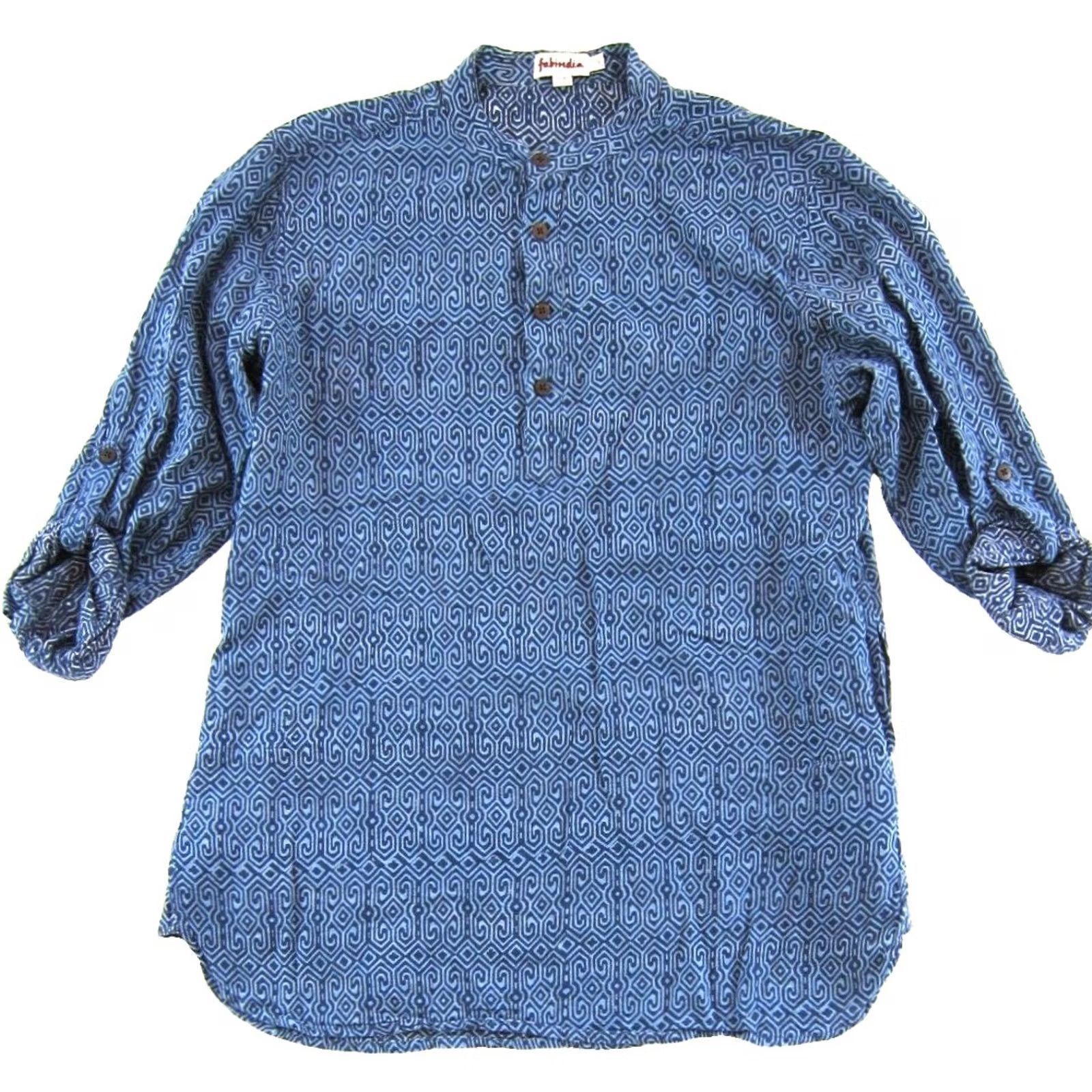 Vintage Fabindia Shirt Men Small Slim Blue Long Sleeve Button-Up Pocket 100% Cotton Vintage? No (adult) Size US S / EU 44-46 / 1 - 2 Thumbnail
