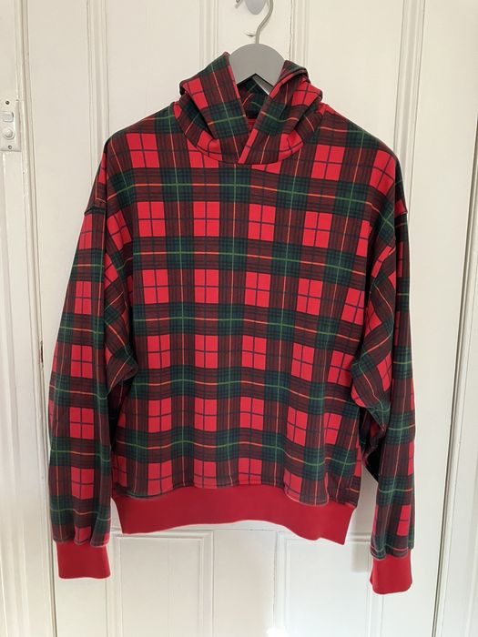 Fear of god plaid hot sale hoodie