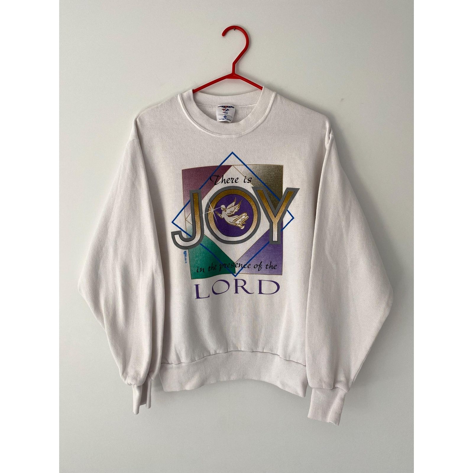 Jerzees 90s vintage white joy of the lord holiday pullover sweater Size S / US 4 / IT 40 - 7 Thumbnail