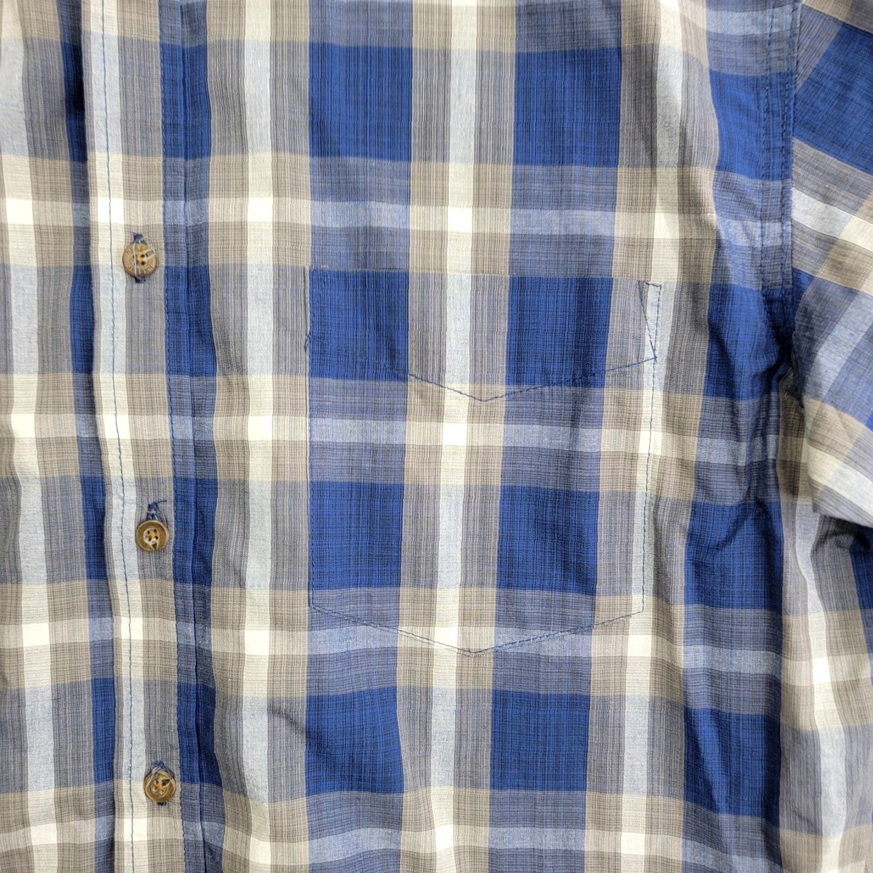 Haggar Haggar Shirt Mens Large Blue Gray Plaid Long Sleeve Button Front Pocket Size US XL / EU 56 / 4 - 2 Thumbnail