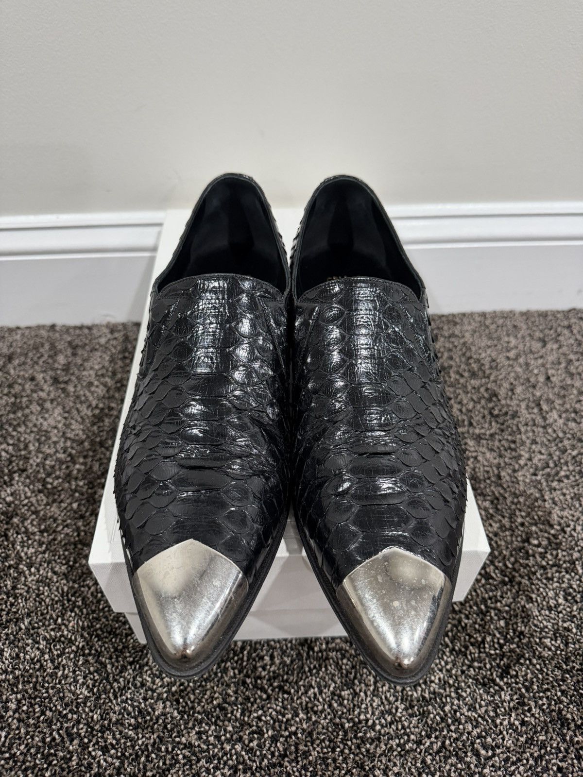 Celine × Hedi Slimane Celine x Hedi SS19 Python Jacno Slipper Shoes 30 Metal Toe Size US 10 / EU 43 - 7 Thumbnail