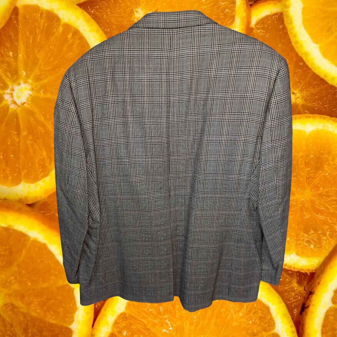 Chaps Chaps 100% Silk Tan and Black Plaid Blazer Size 46R Size 46R - 2 Thumbnail