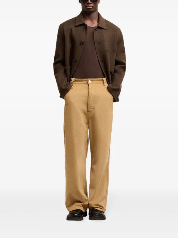 AMI o1s22i1n0925 Baggy Corduroy Pants With Rib in Beige Size US 32 / EU 48 - 2 Thumbnail