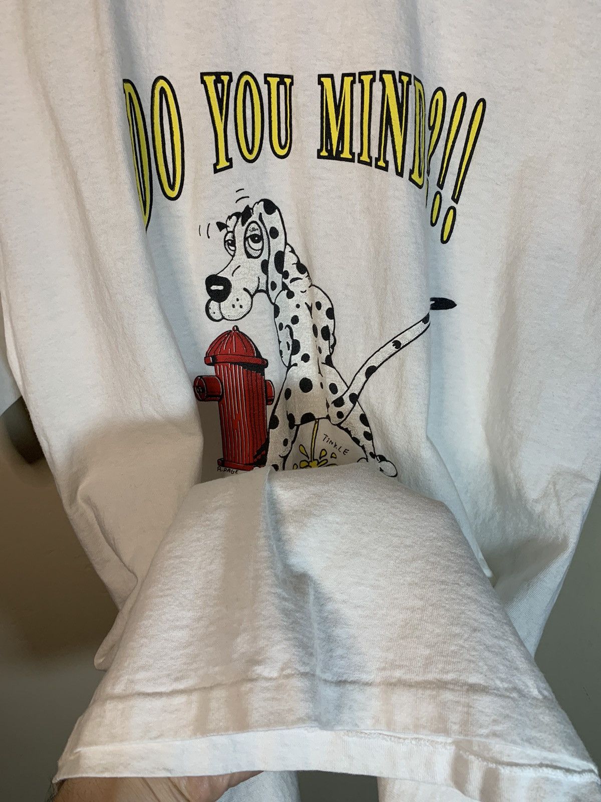 Vintage RARE* Vintage 80s Do You Mind?! Dalmatian Fire Hydrant Shirt Size US L / EU 52-54 / 3 - 5 Thumbnail