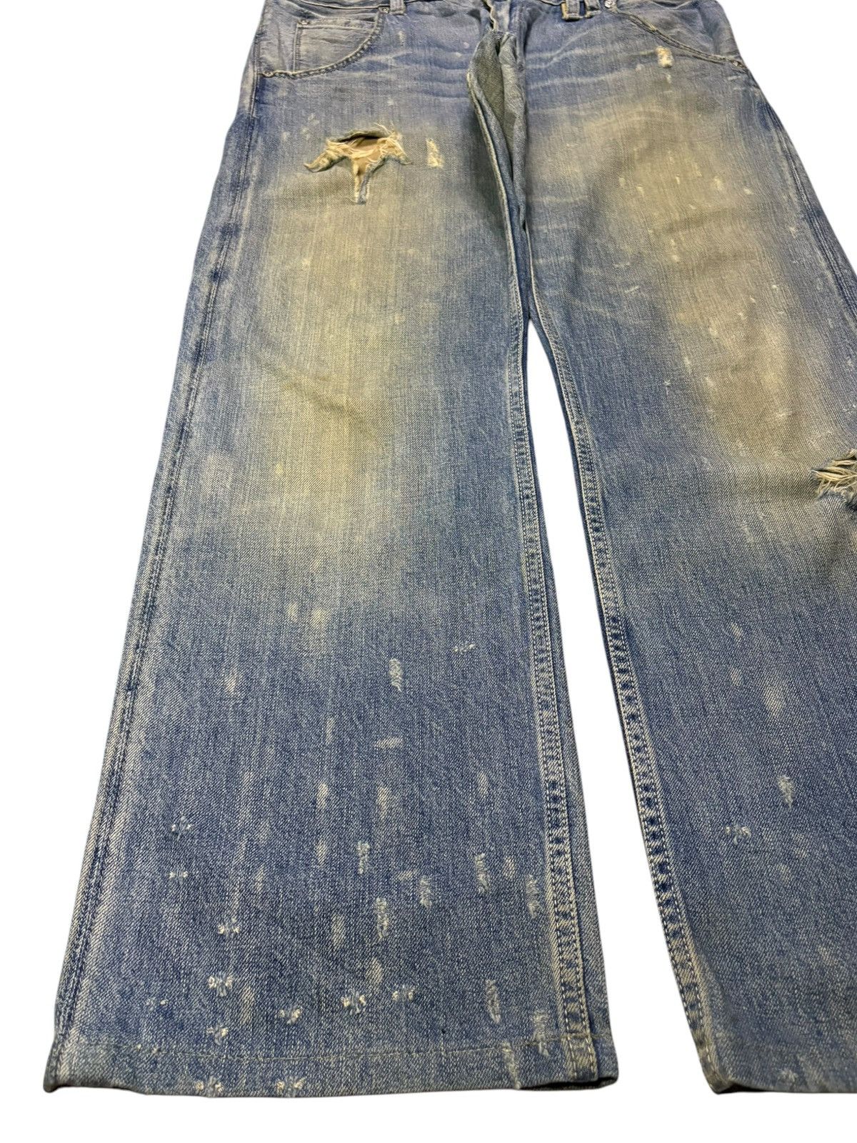 Levi's Vintage Y2k Levis 514 Mud Wash Distress Loose Baggy Jeans Size US 35 - 7 Thumbnail