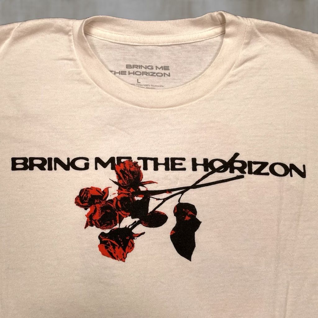 Vintage VINTAGE BRING ME THE HORIZON Shirt Men L Ivory Cotton Logo Band Music Punk Rock Size US L / EU 52-54 / 3 - 1 Thumbnail