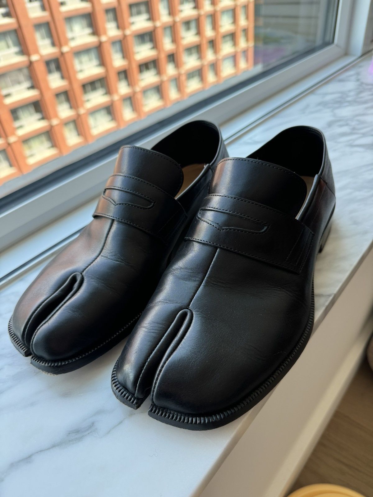 Maison Margiela Leather Tabi Slip On Loafers Size 41 | Grailed